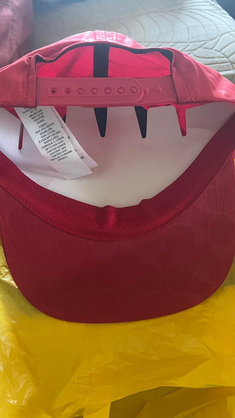 Coach Red Logo Print Snapback Hat - photo 2