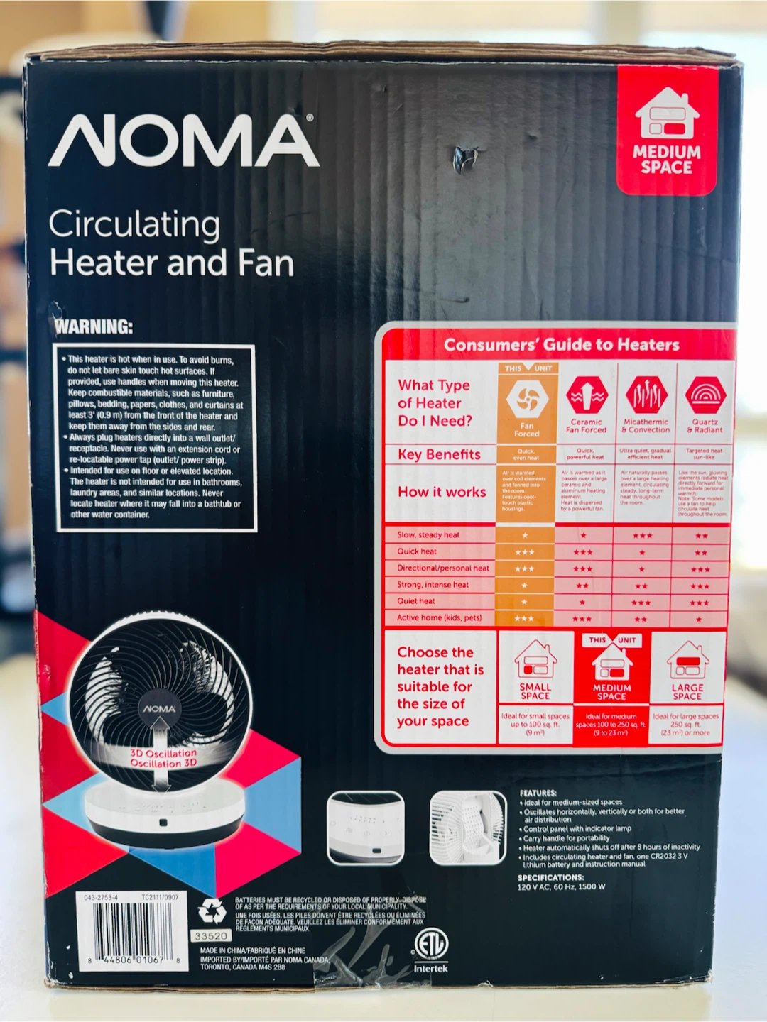 NOMA Circulating Heater and Fan - photo 2