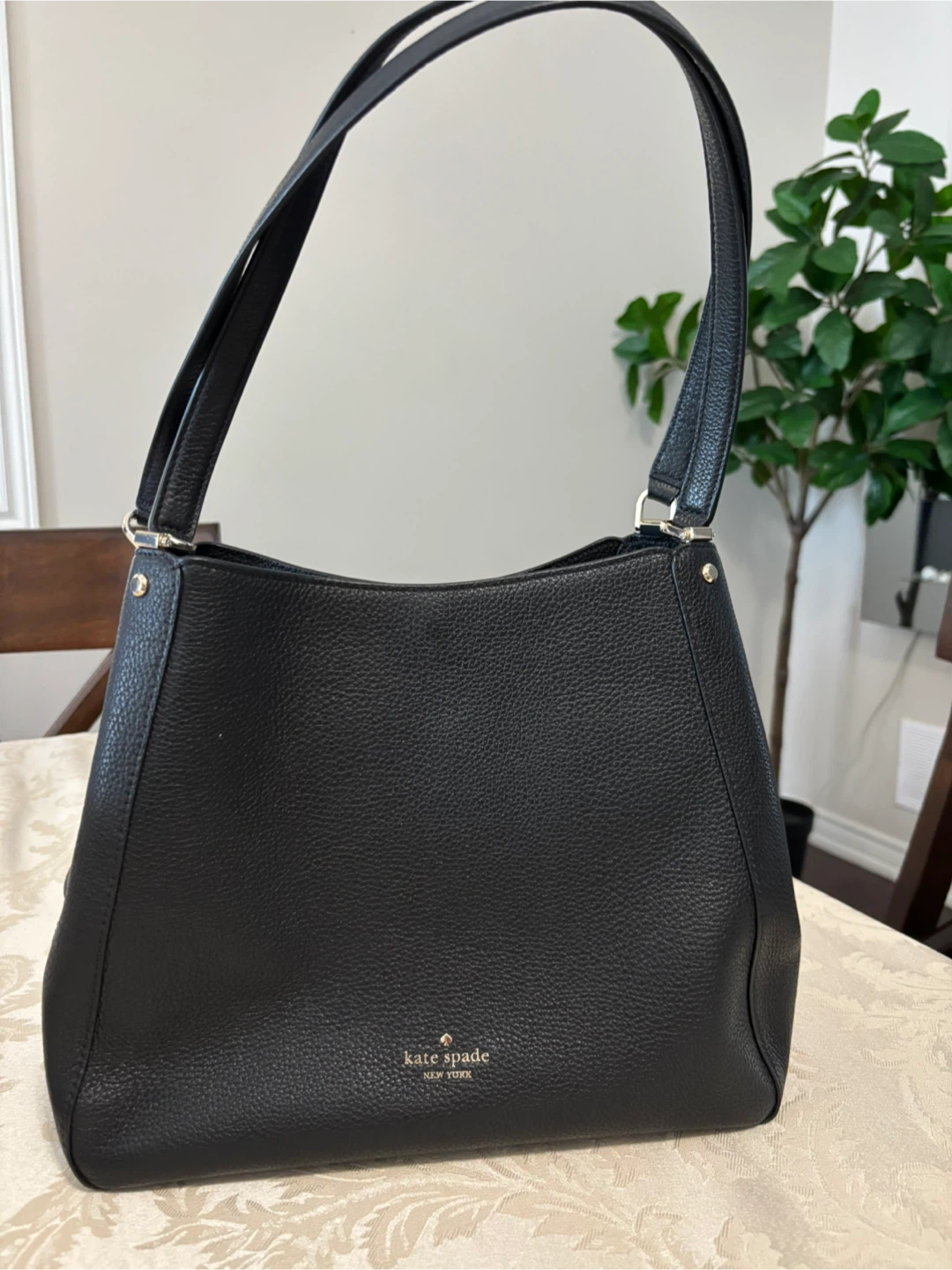 Kate Spade Black Pebble Leather Shoulder Bag