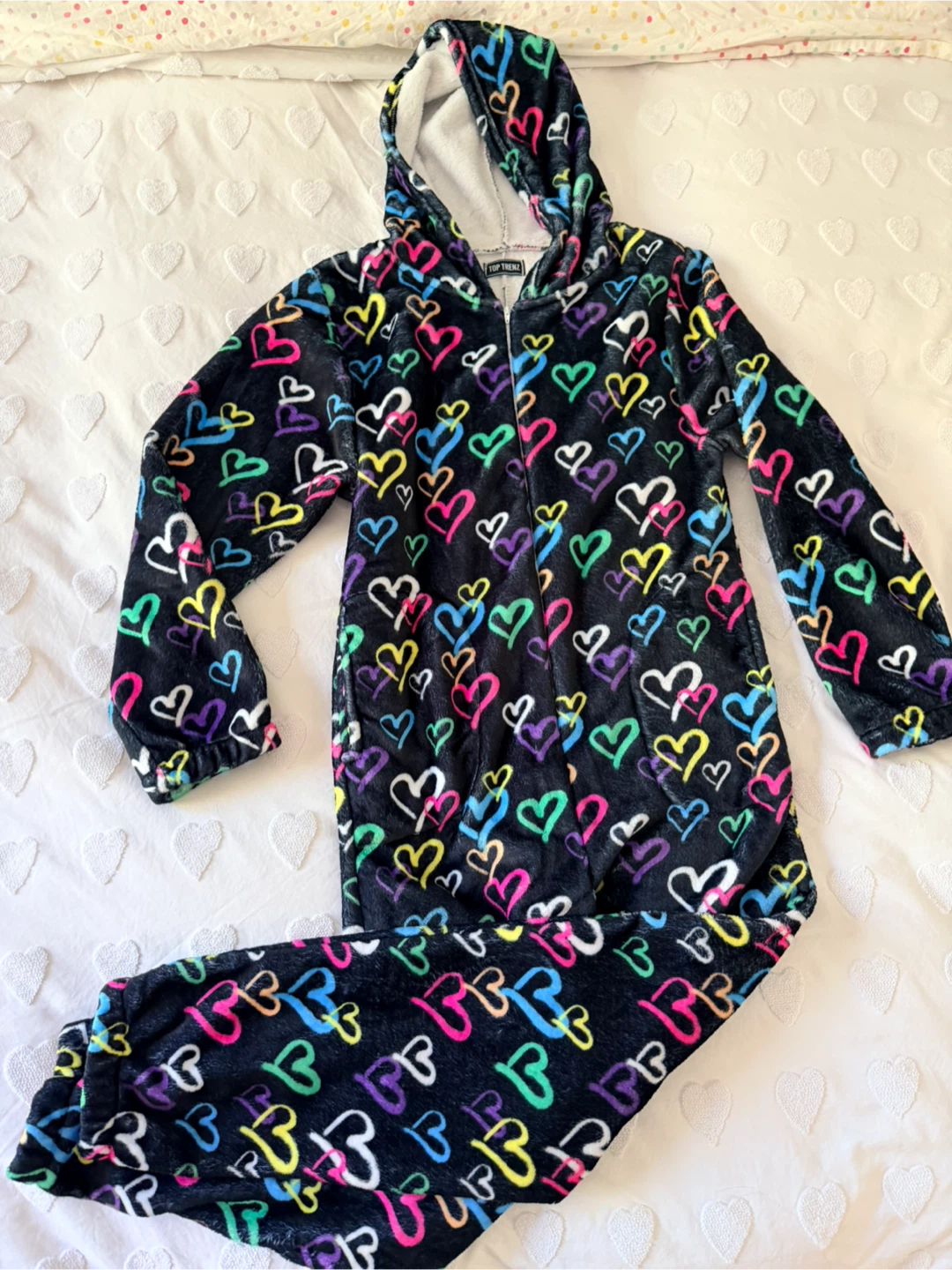Top Trenz Heart Print Onesie Size Kids 14-16