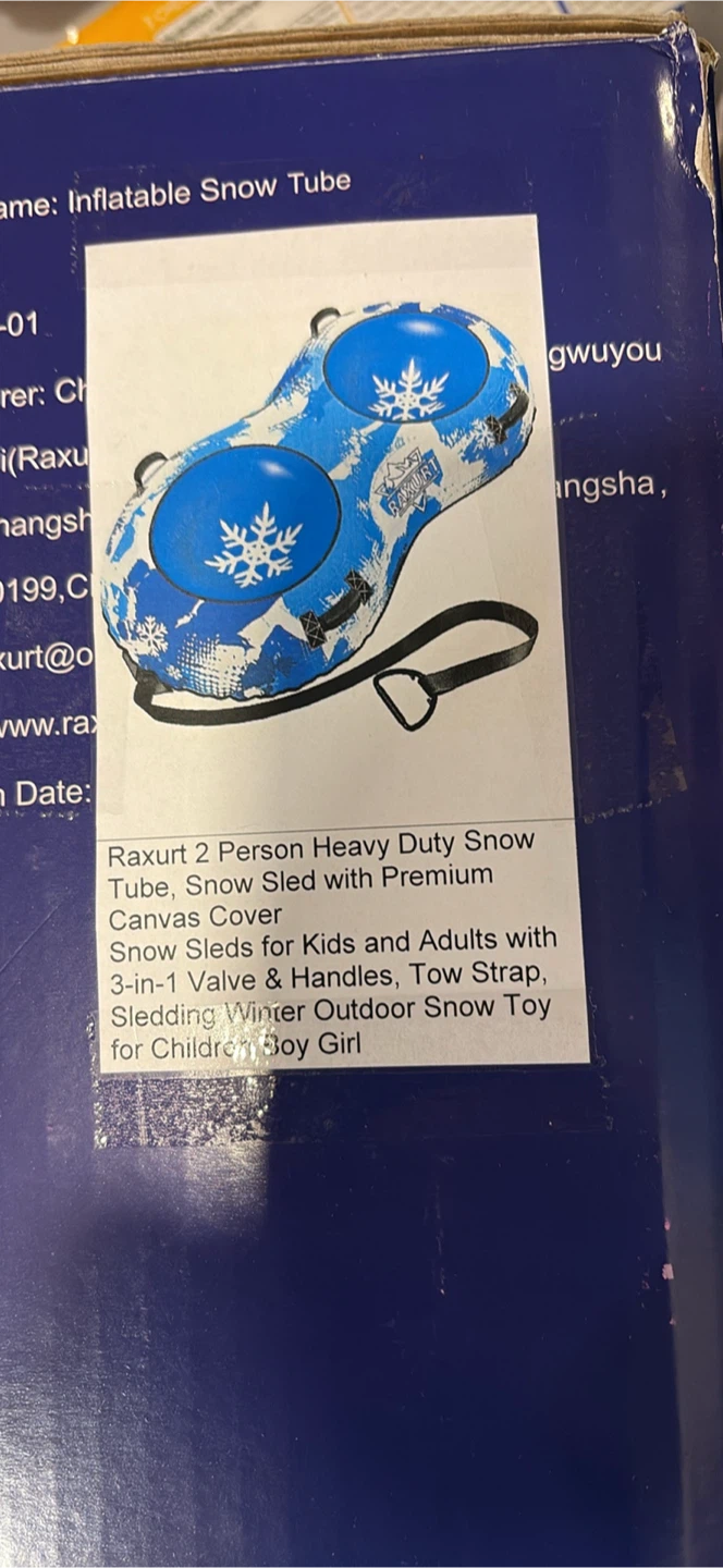 Raxurt 2-Person Inflatable Snow Tube