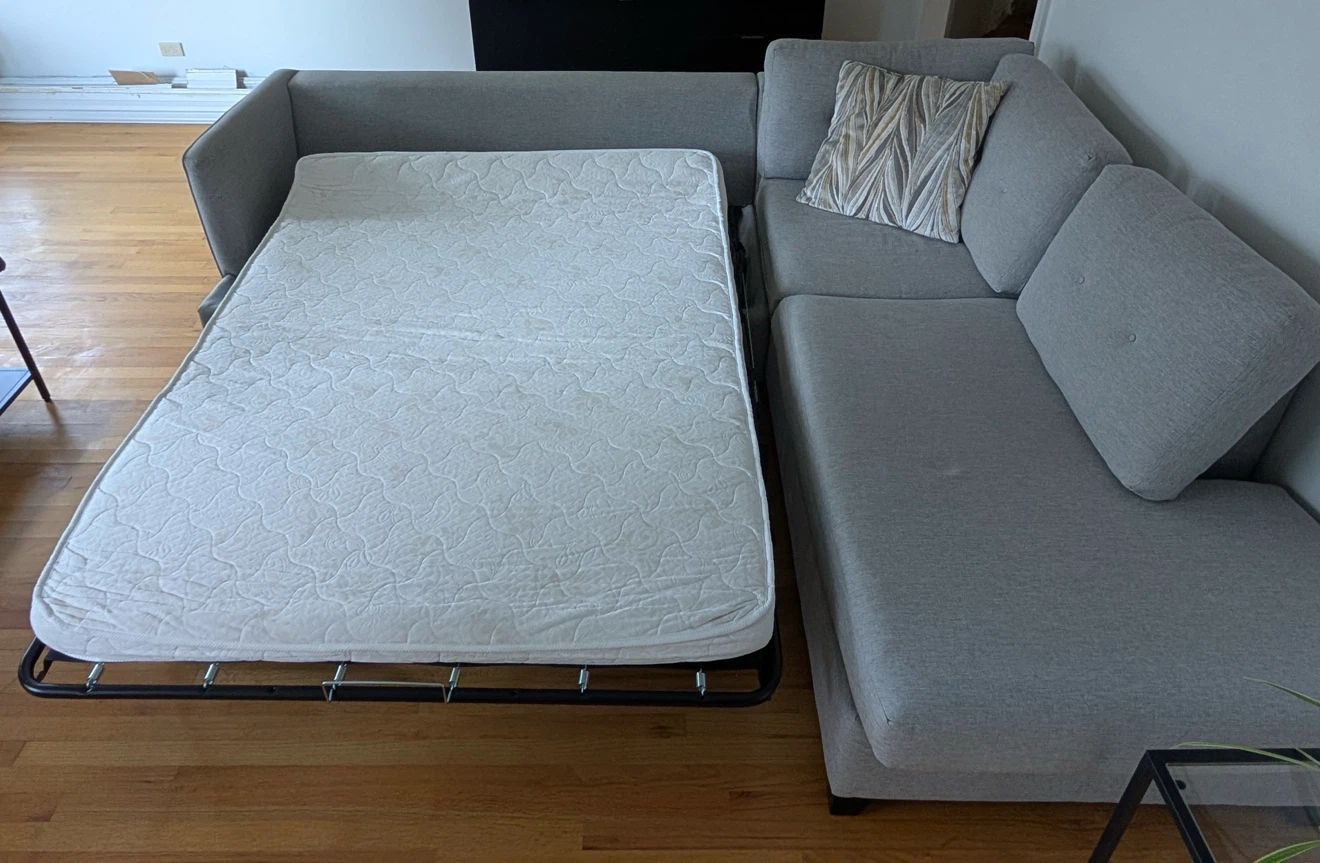 Gray L-Shaped Sectional Sofa Bed - photo 3