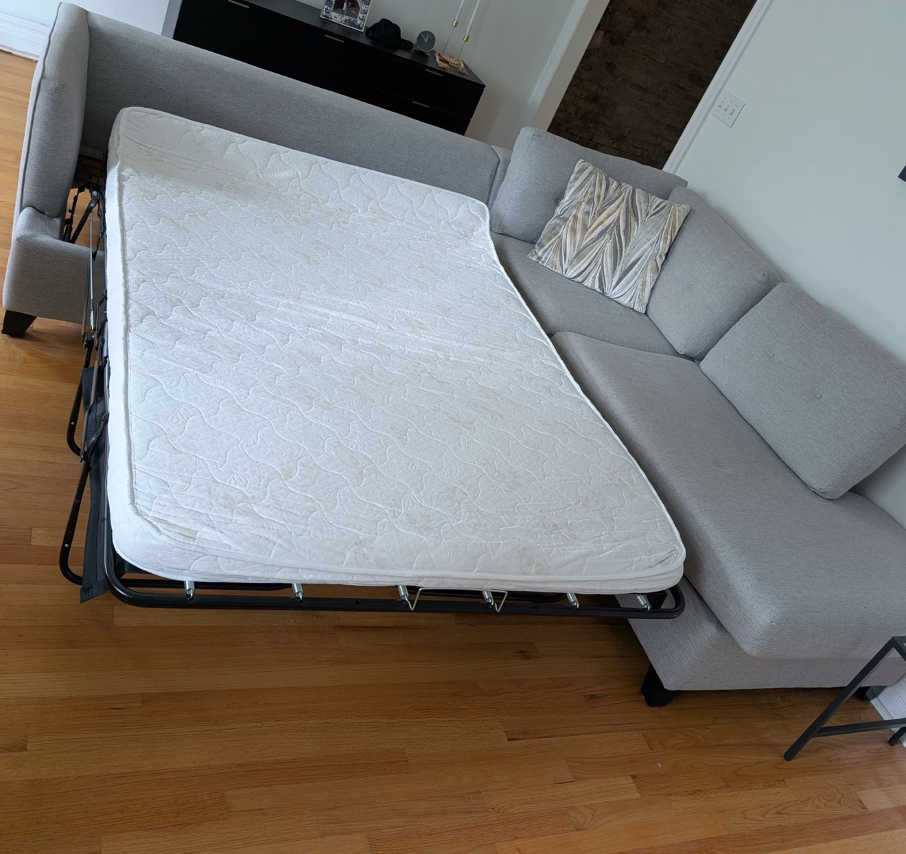 Gray L-Shaped Sectional Sofa Bed - photo 4