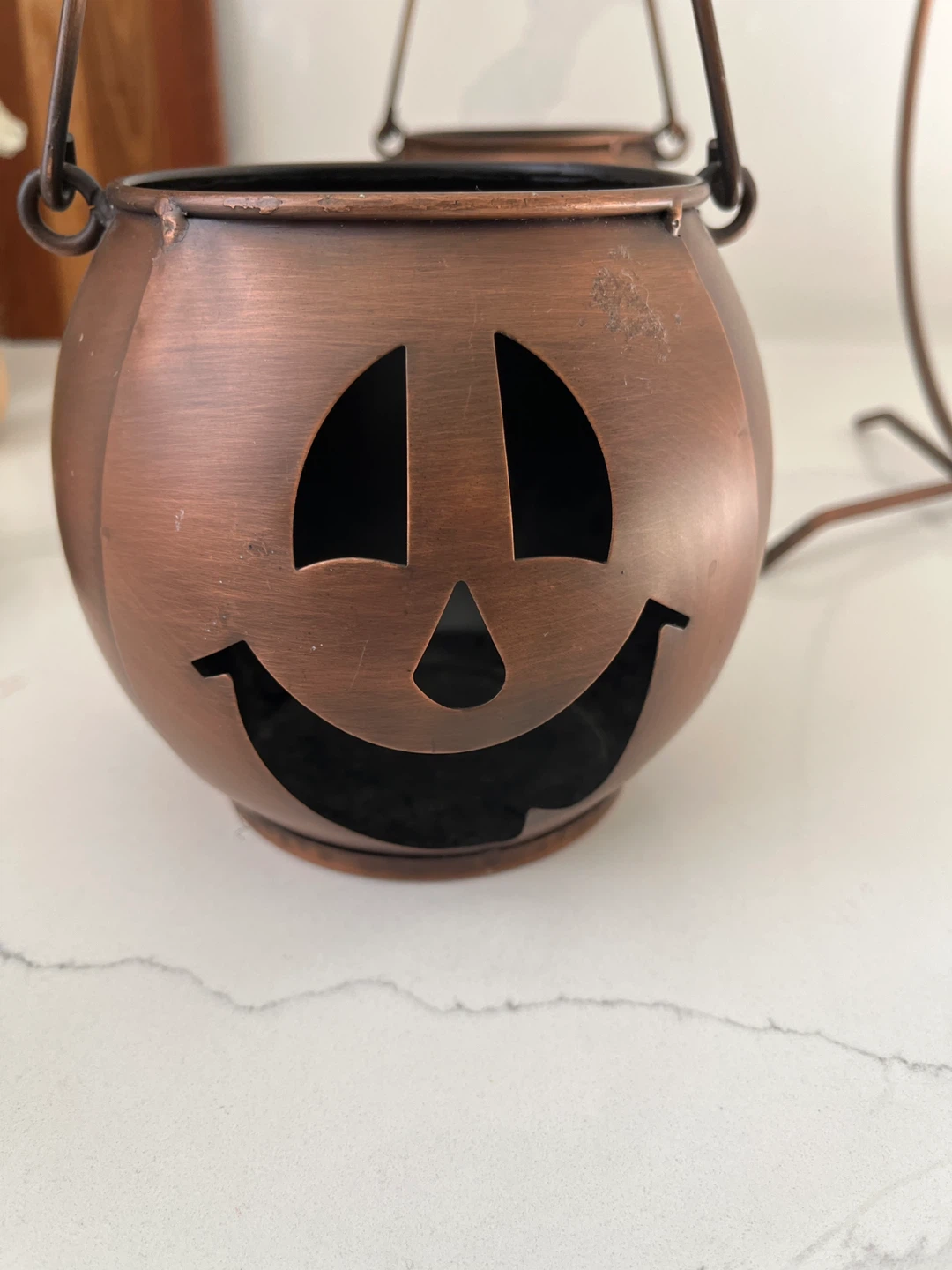 Set of 3 Metal Jack-o'-Lantern Tealight Holders - photo 3