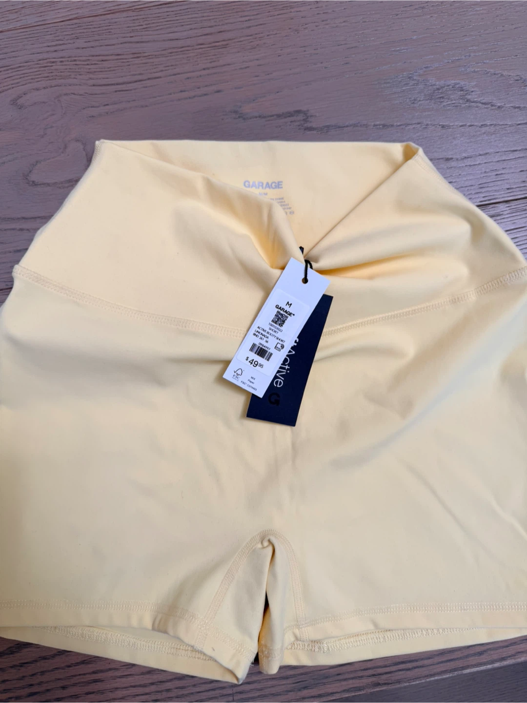 Garage Active Booty Shorts - Yellow - Size Medium