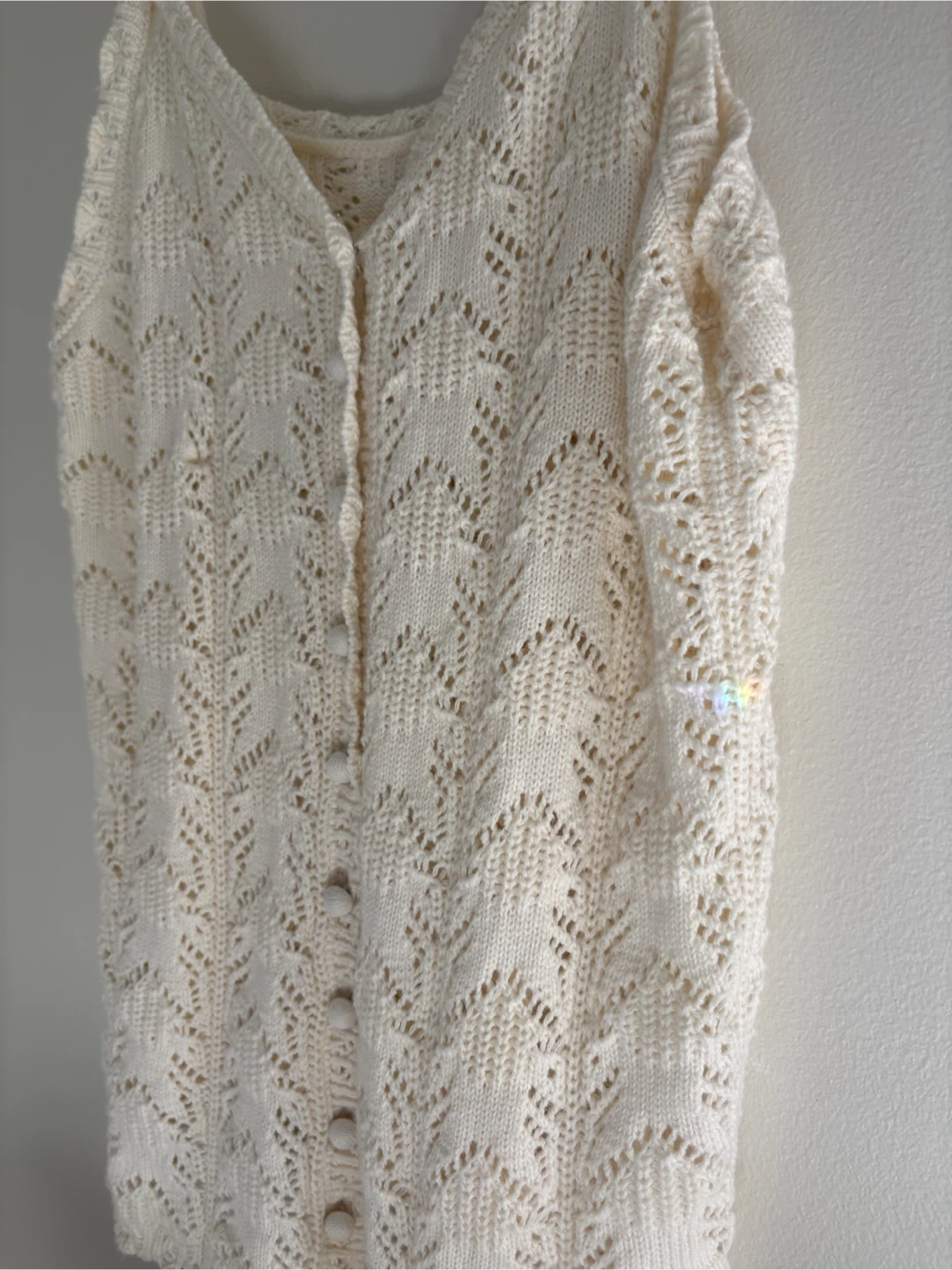 cream knit camisole top - M - photo 2