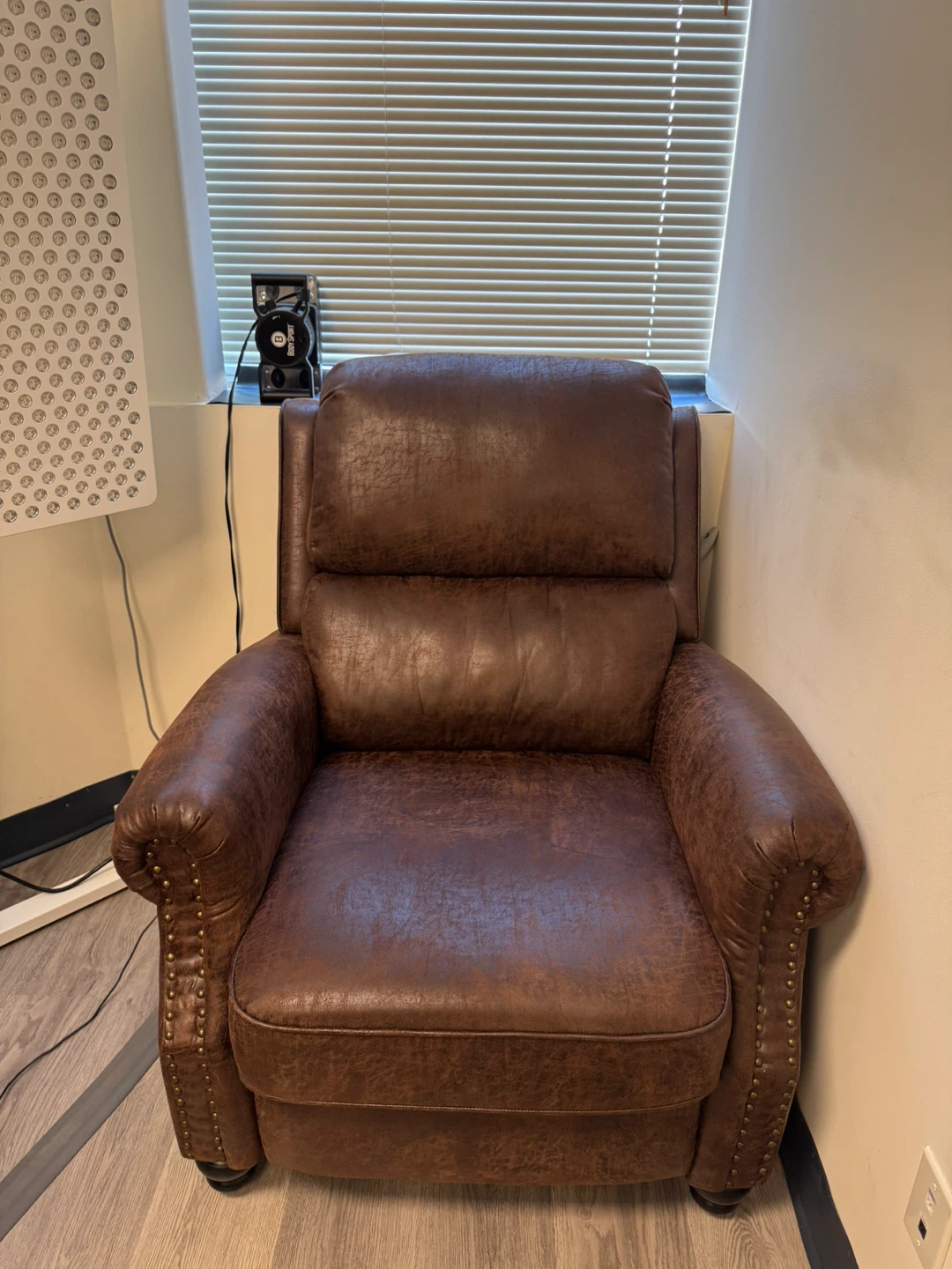 Brown Faux Leather Recliner Armchair