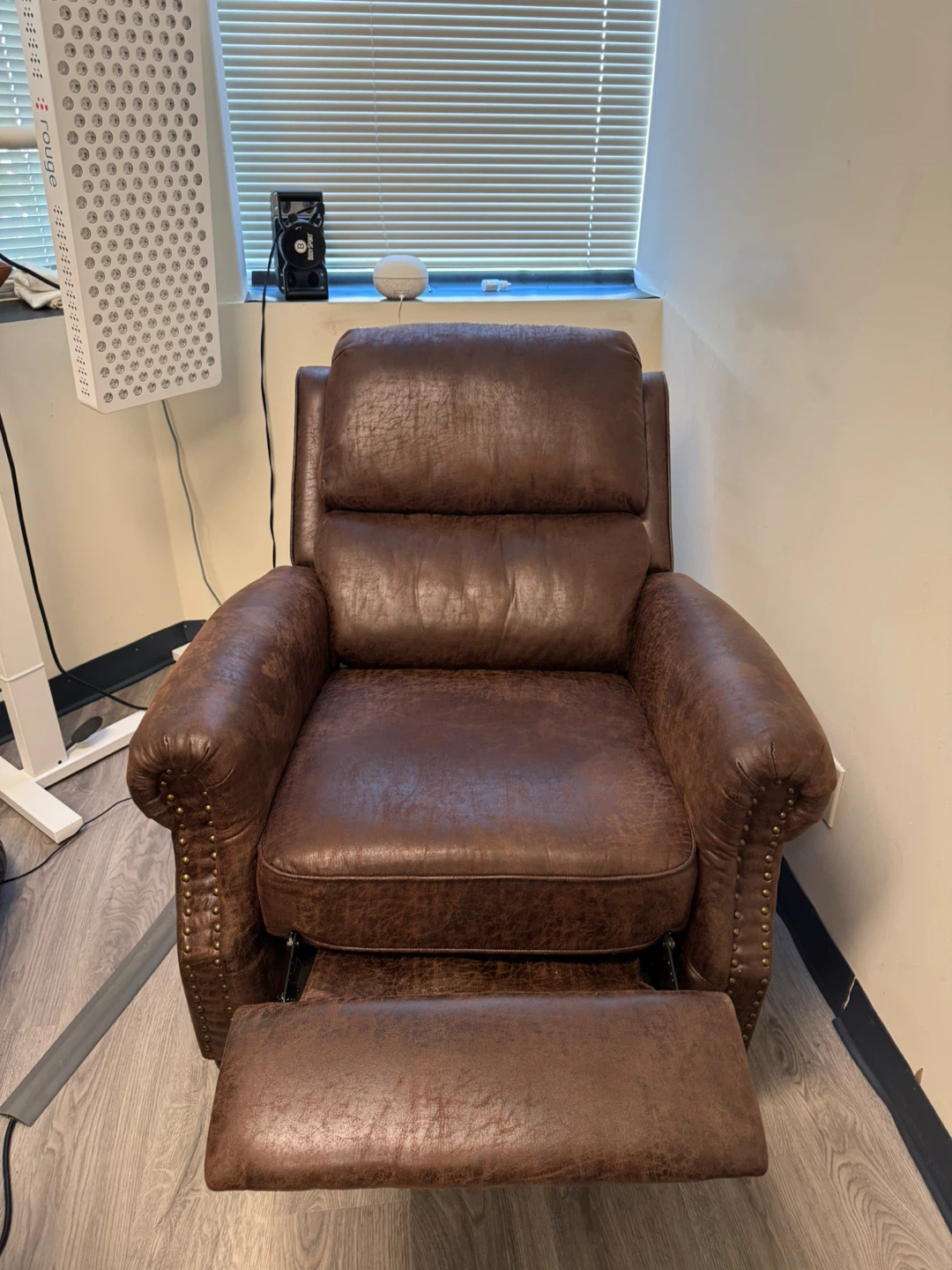 Brown Faux Leather Recliner Armchair - photo 2