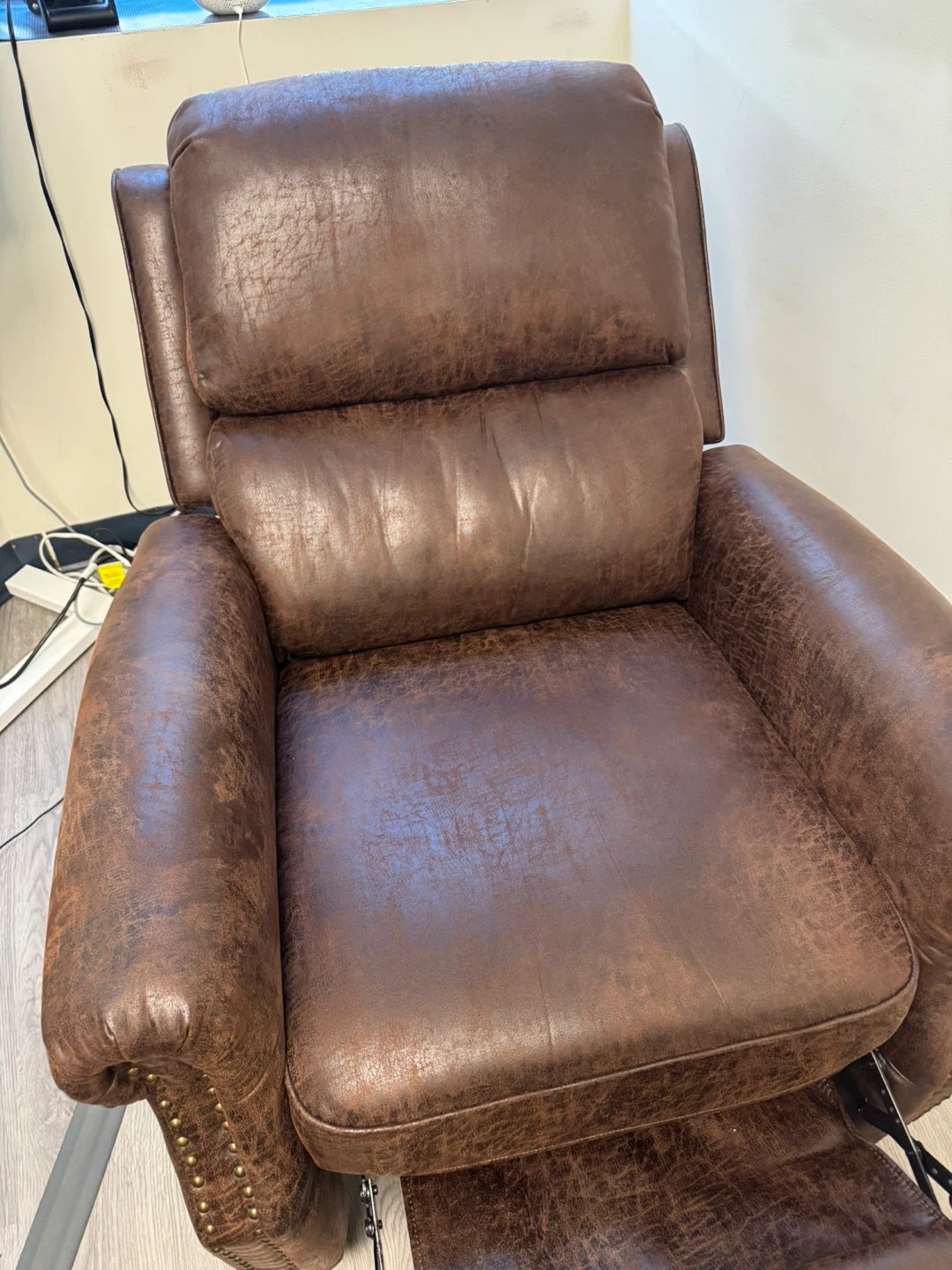 Brown Faux Leather Recliner Armchair - photo 3