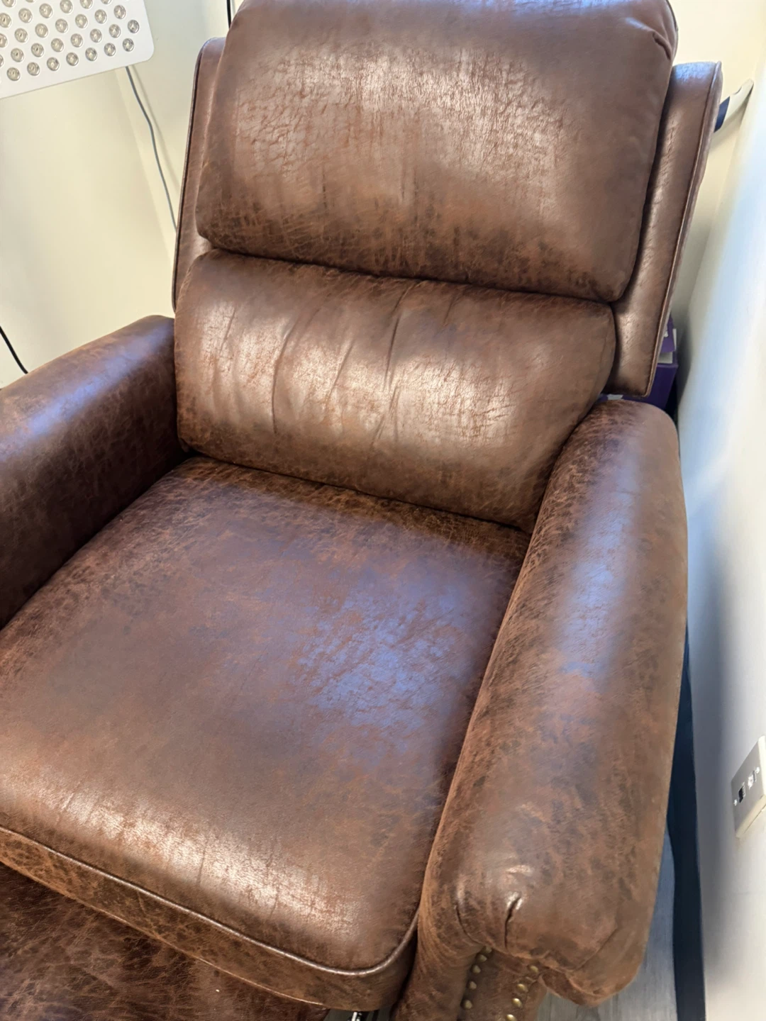 Brown Faux Leather Recliner Armchair - photo 4