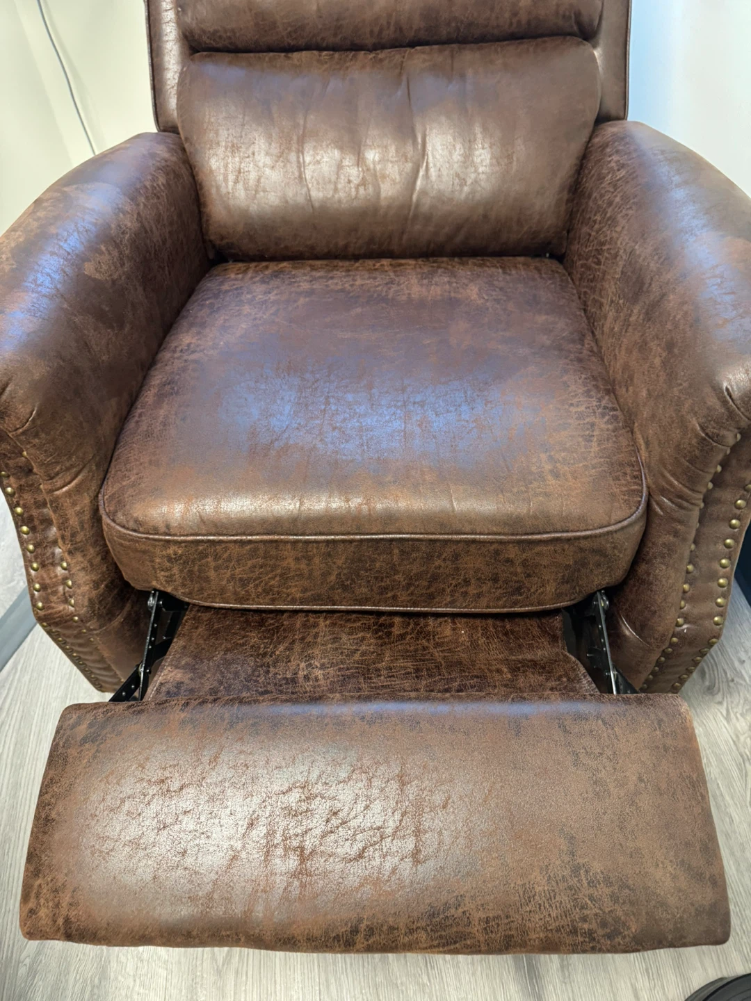 Brown Faux Leather Recliner Armchair - photo 5