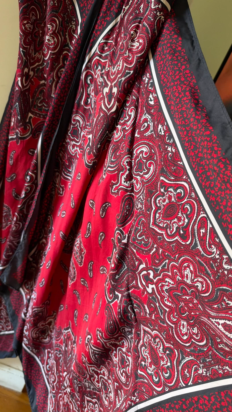 Red and Black Paisley Print Dress - photo 3