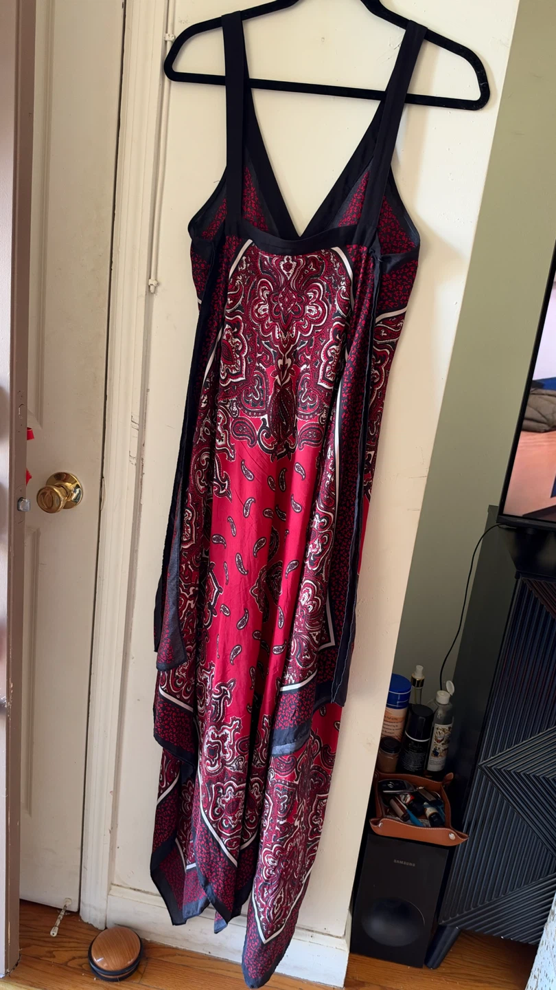 Red and Black Paisley Print Dress - photo 4