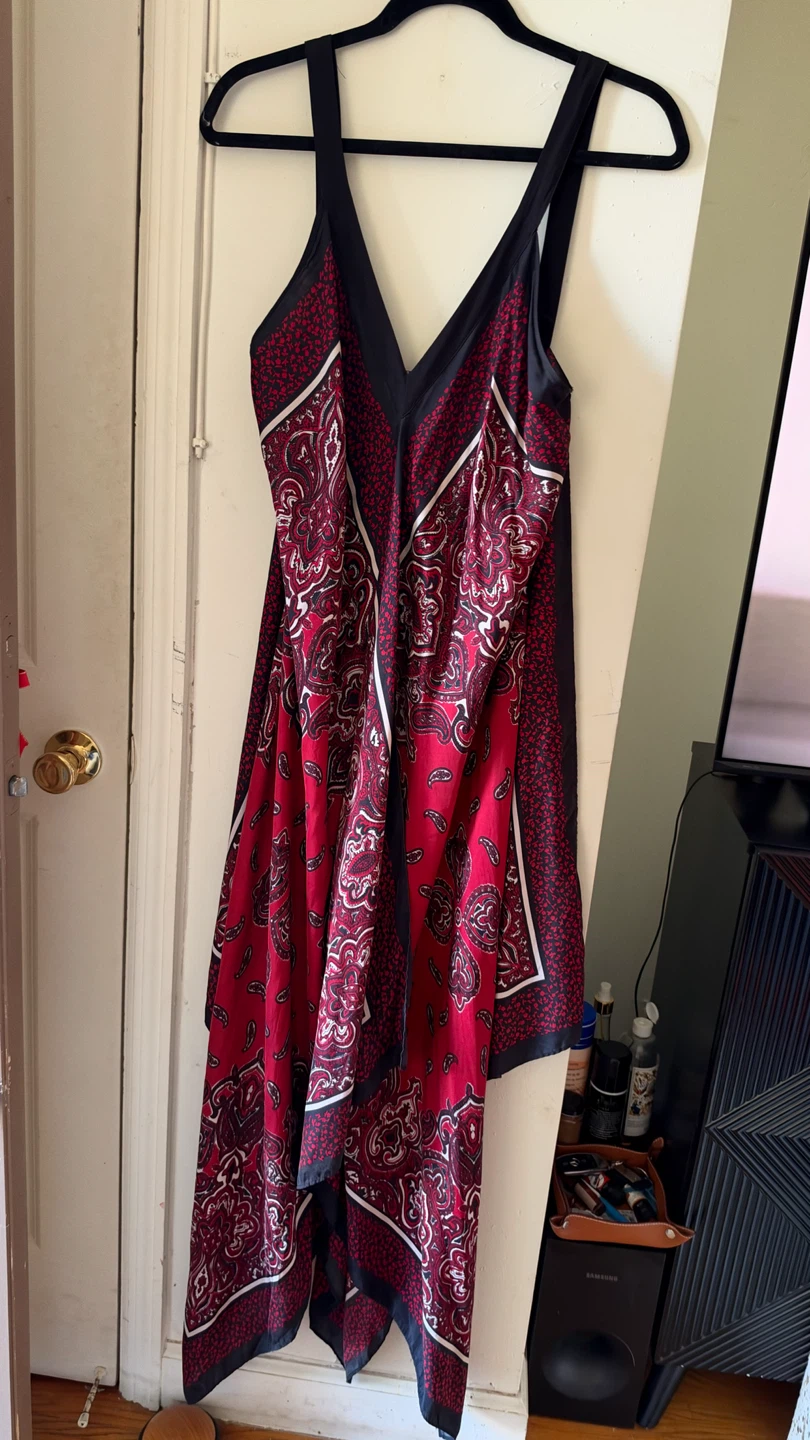 Red and Black Paisley Print Dress - photo 5