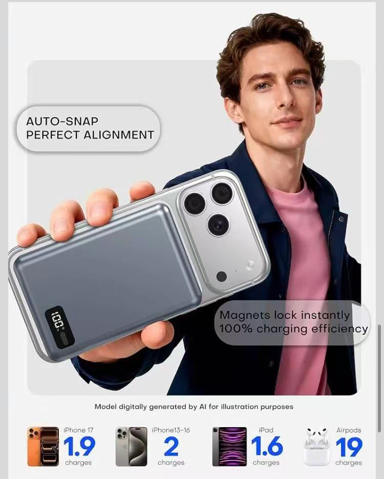 10000mAh Magnetic Wireless Power Bank - photo 5