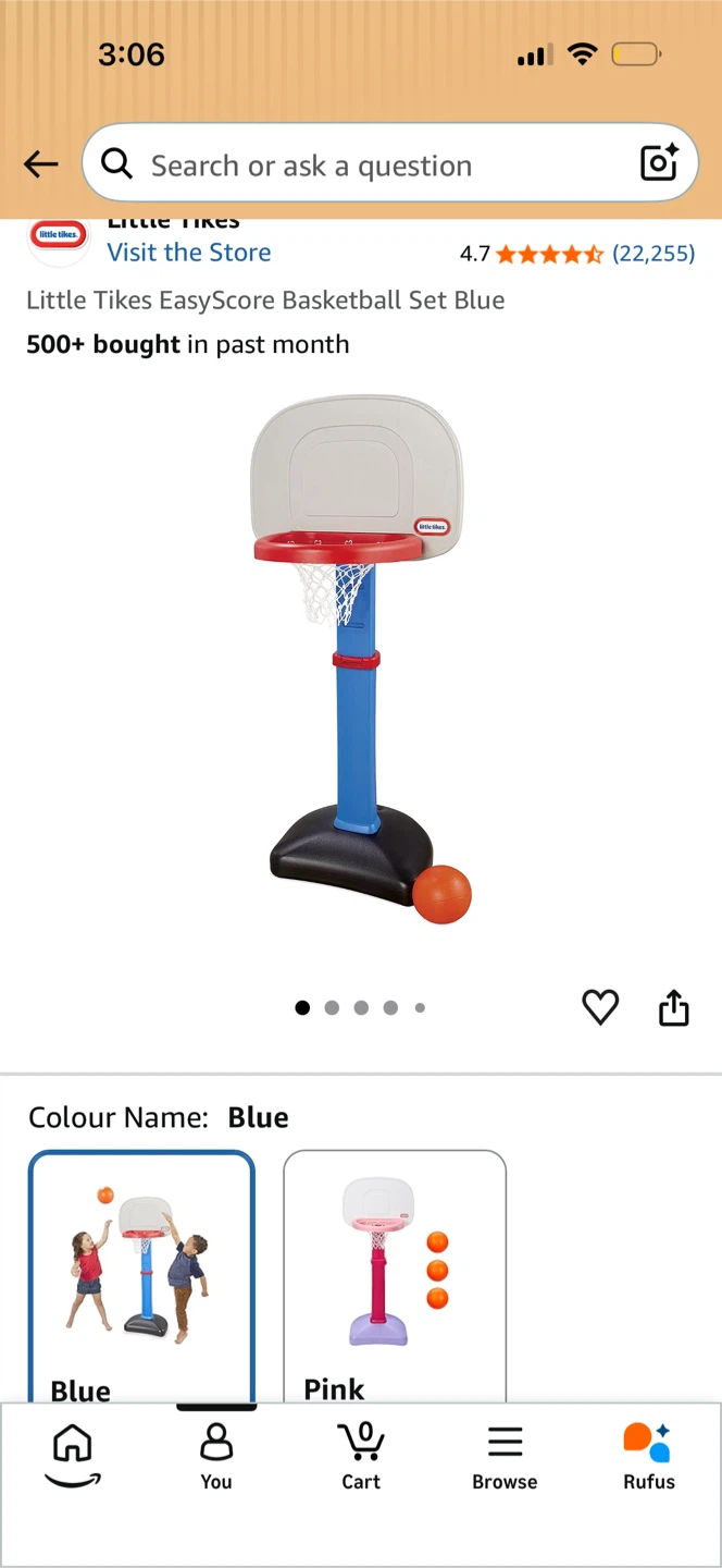 Little Tikes EasyScore Basketball Set - Blue - photo 3