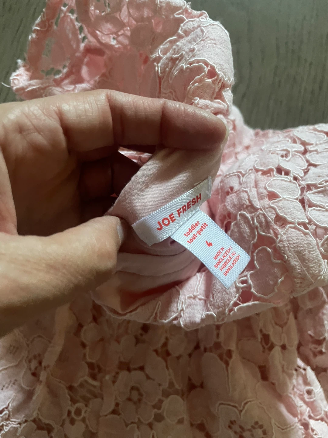 Joe Fresh Pink Lace Toddler Dress Size 4 - photo 3