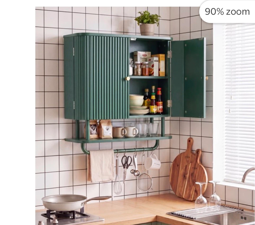 Green Wall-Mounted Storage Cabinet - photo 2
