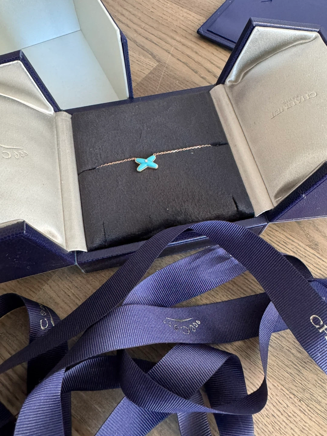 Authentic Chaumet Jeux de Liens Necklace with Turquoise - photo 2