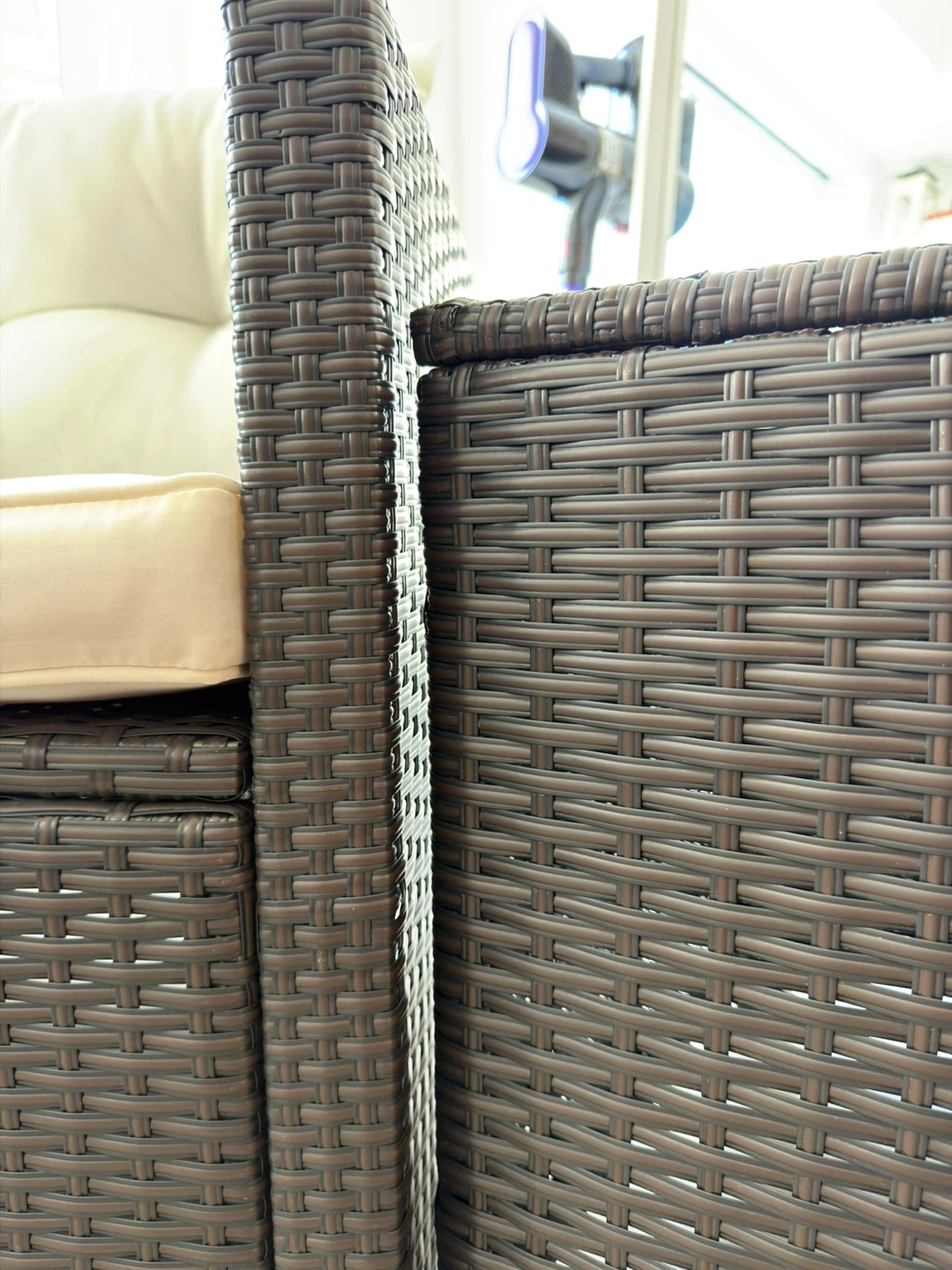 3-Piece Wicker Patio Set - 2 Chairs + Glass Table - photo 3