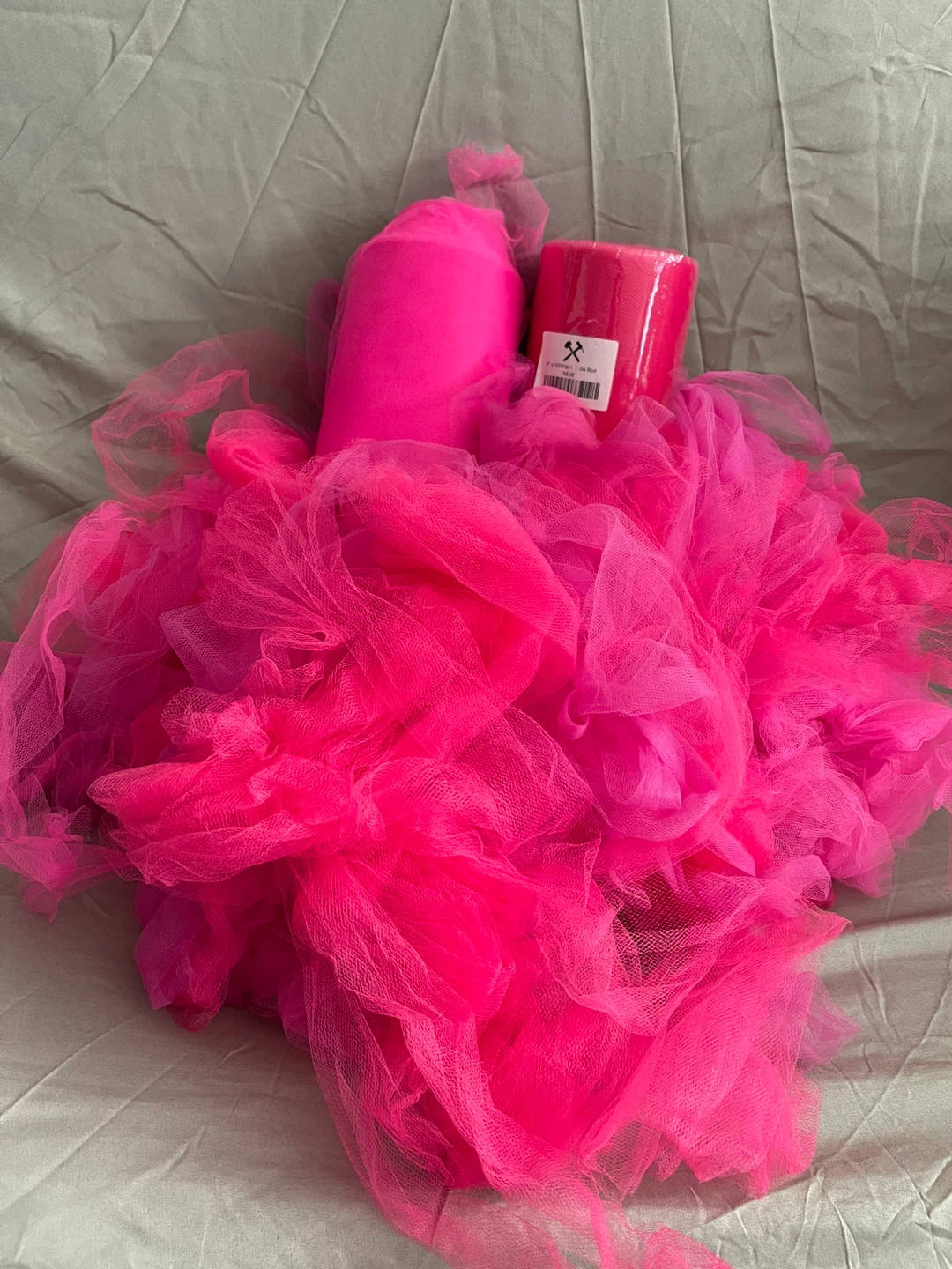 Hot Pink Tulle Fabric Spool (LOTS OF IT) - photo 5