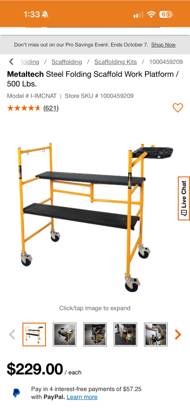 Metaltech Steel Folding Scaffold Work Platform