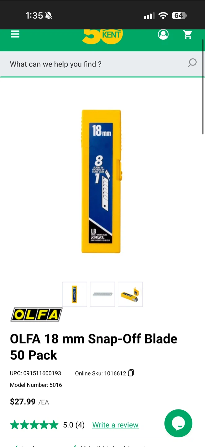 5 packs OLFA 18 mm Snap-Off Blades 50 Pack