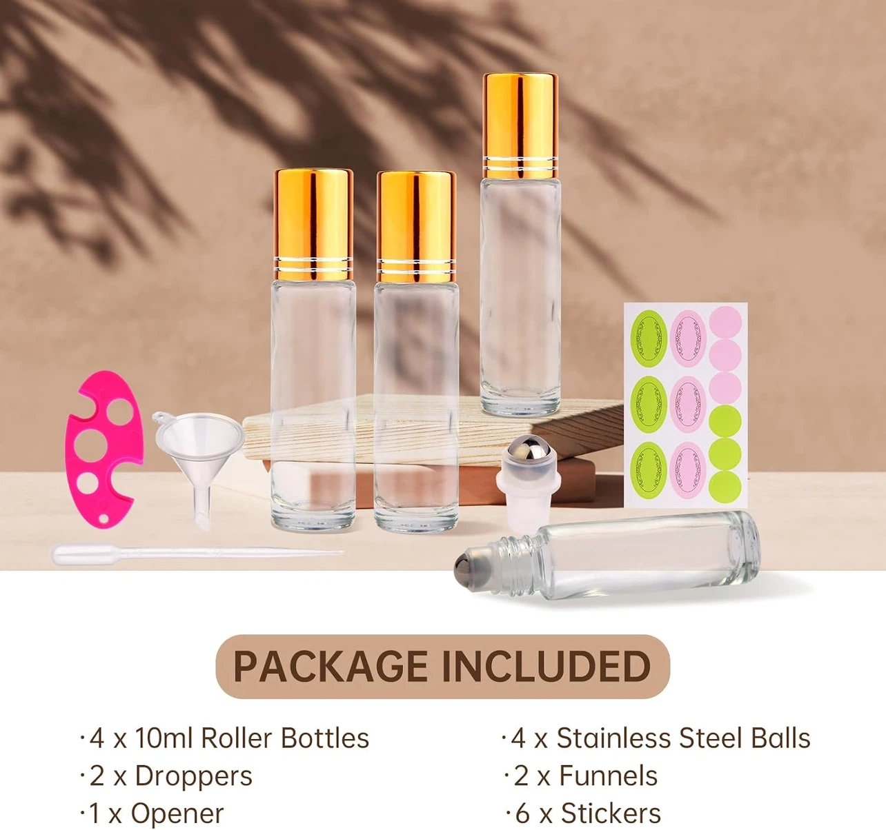 Set of 4 Essential Oil Roller Bottles (10ml) - photo 2
