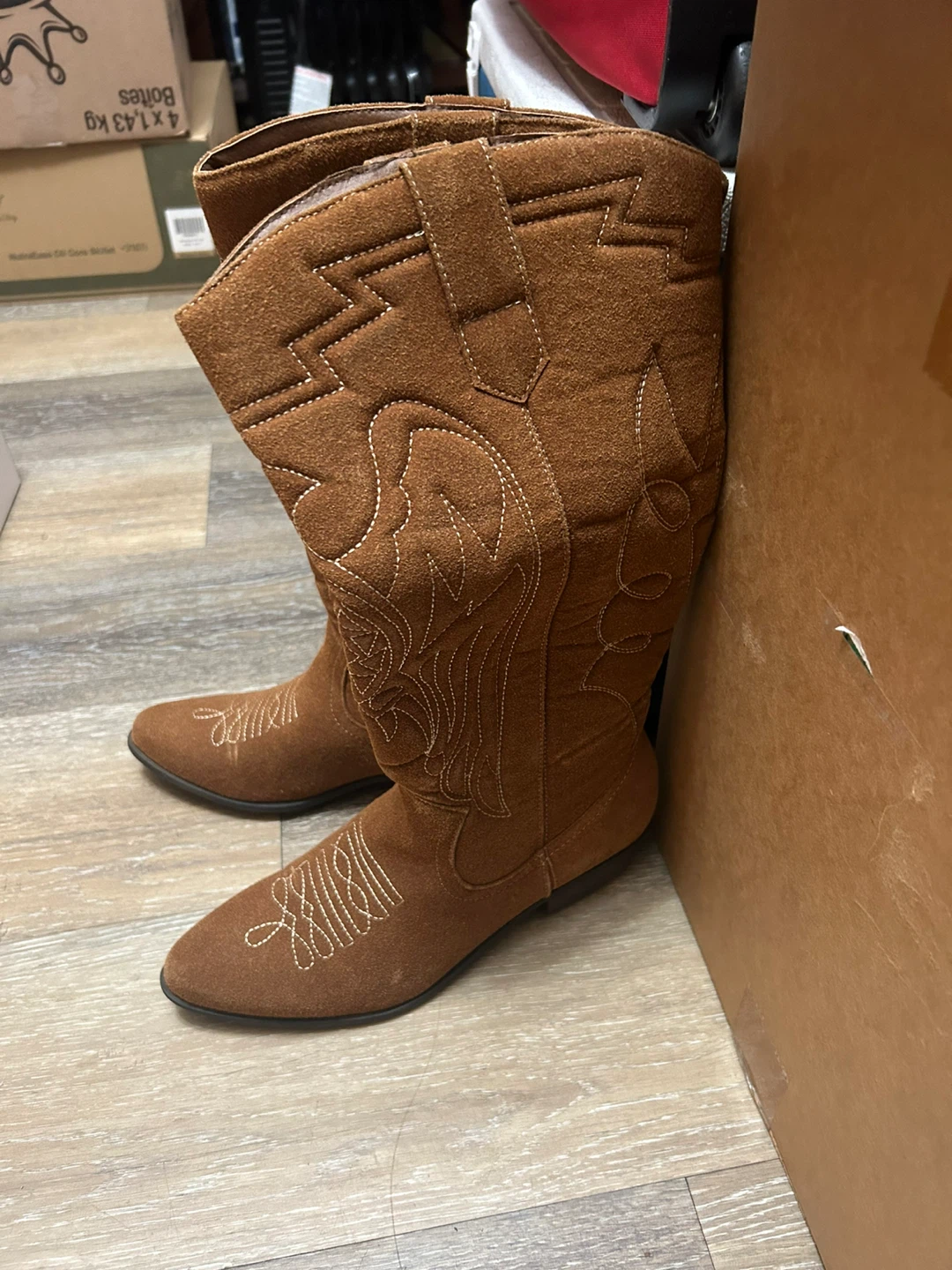 Brown Suede Cowboy Boots
