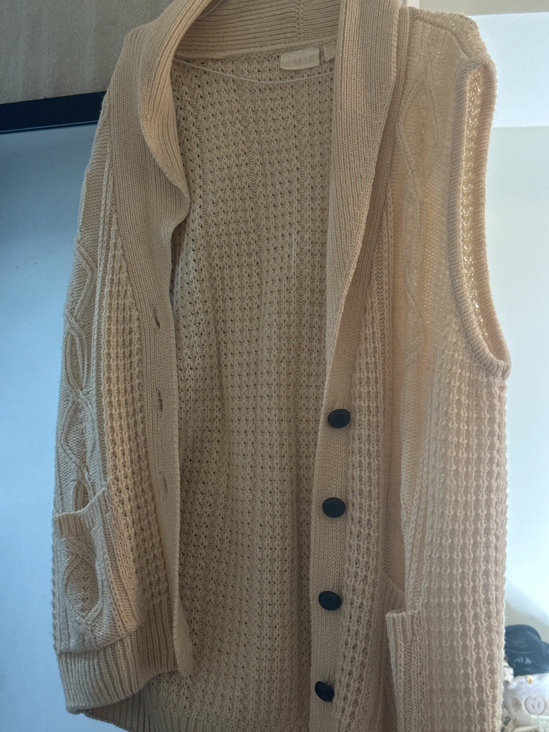 MEDIUM - Forever 21 Cable Knit Button-Down Vest