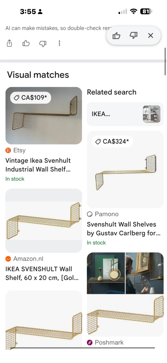 IKEA SVENSHULT Wall Shelf Gold - photo 3