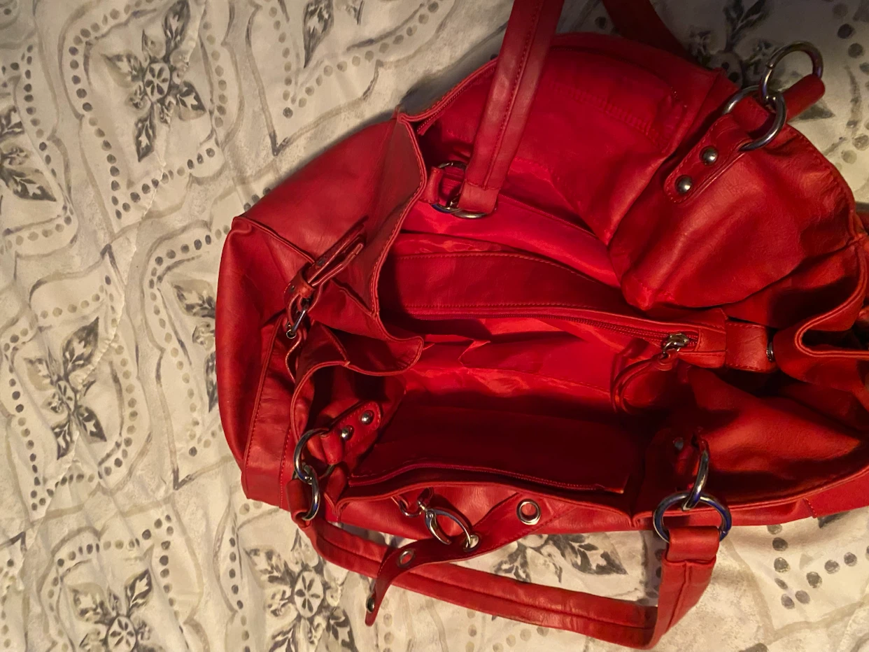 Red Faux Leather Shoulder Bag - photo 2