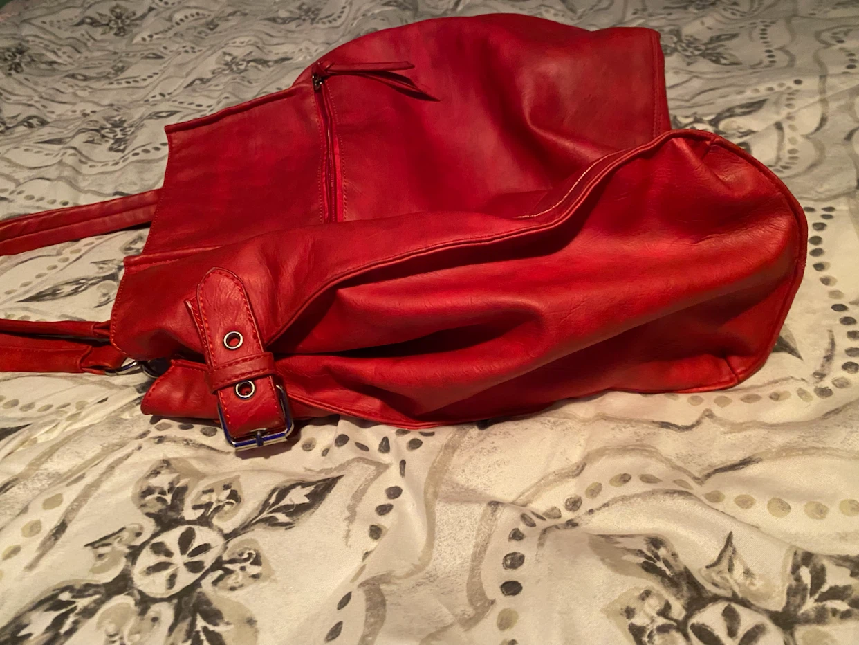 Red Faux Leather Shoulder Bag - photo 3