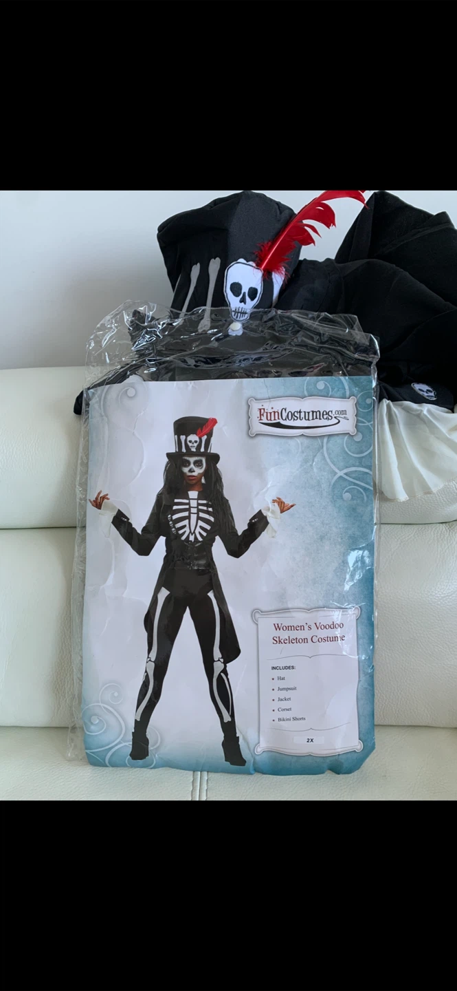 🎃👻 5 pcs-Voodoo Skeleton Costume-Women sz2X