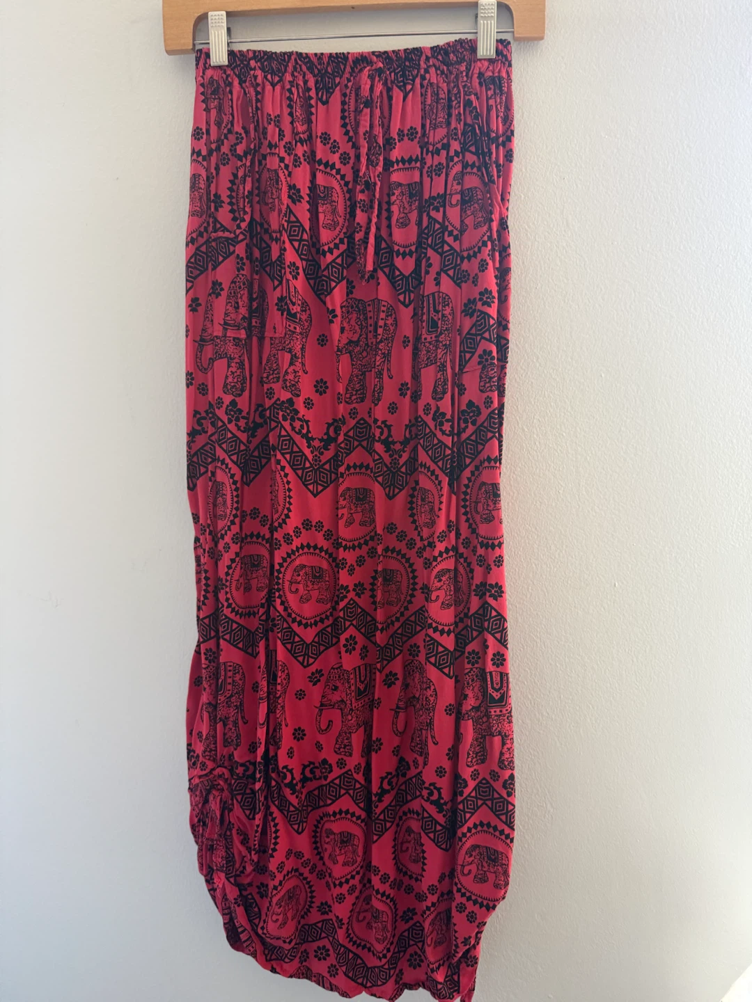 Red Elephant Print Maxi Skirt - photo 2