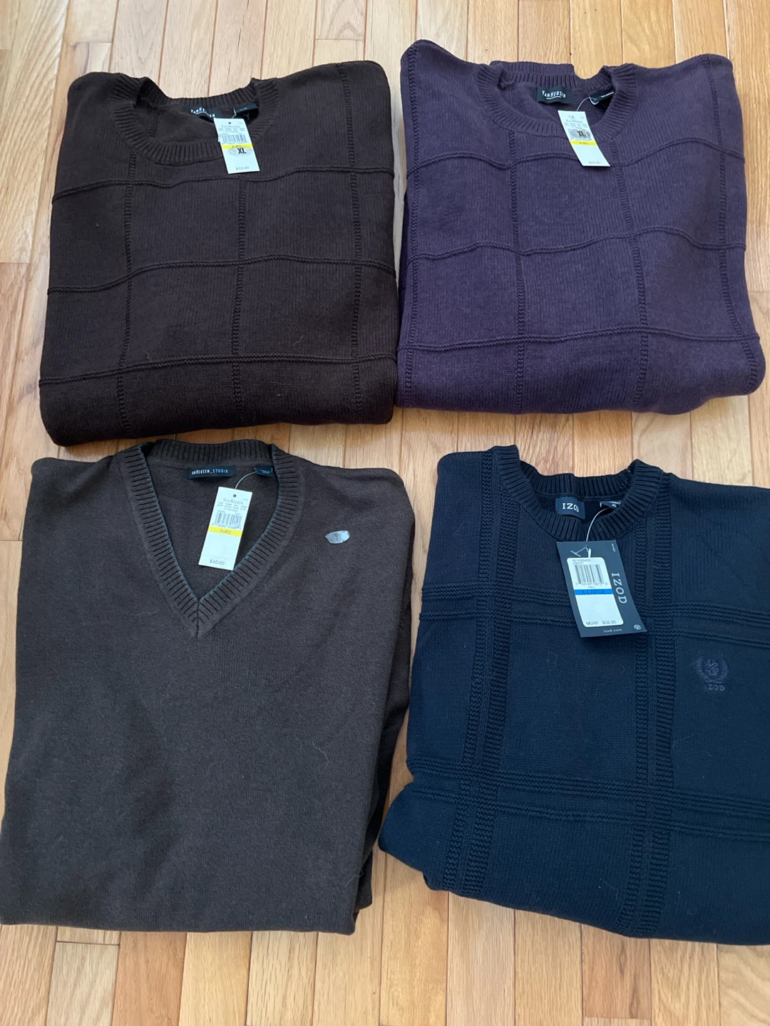 New men’s sweaters tags are in US dollars