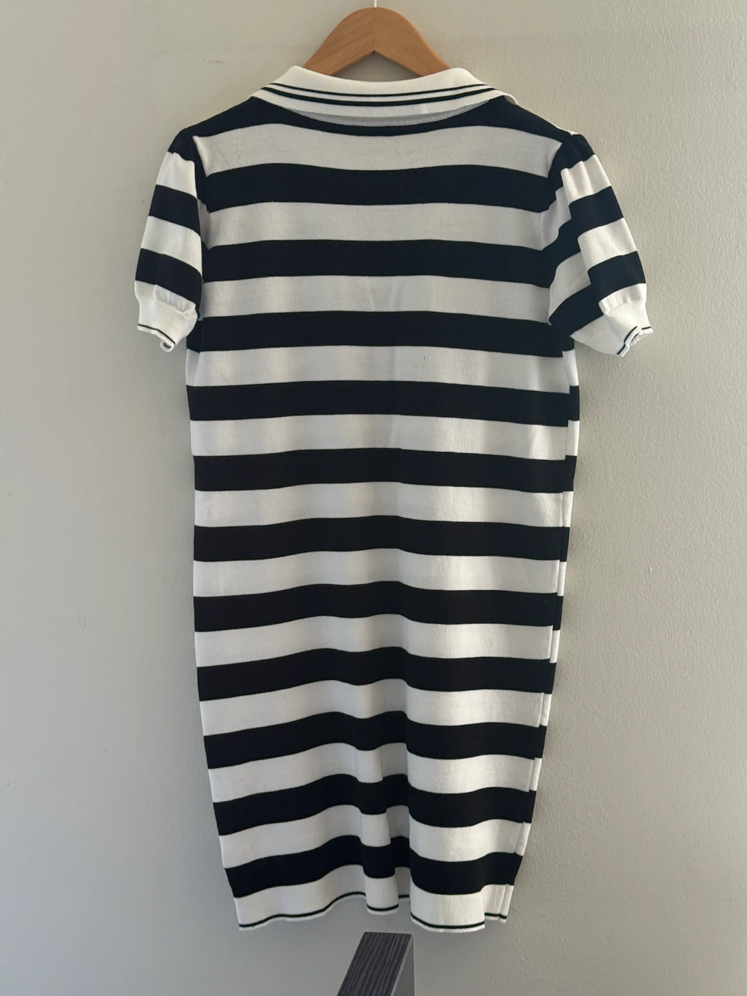 Black and white striped collared sweater dress - photo 2