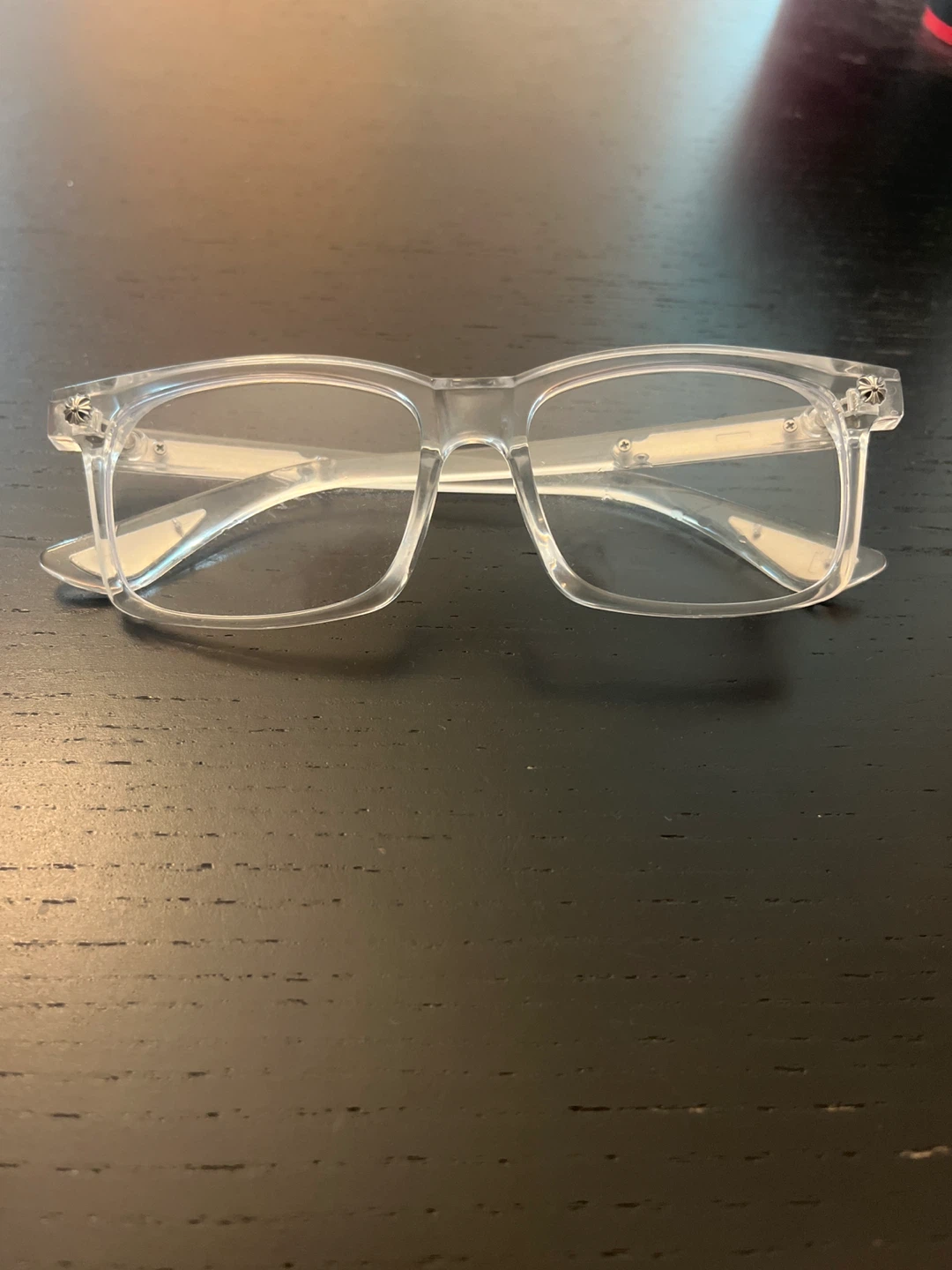 Transparent Chrome Hearts Glasses