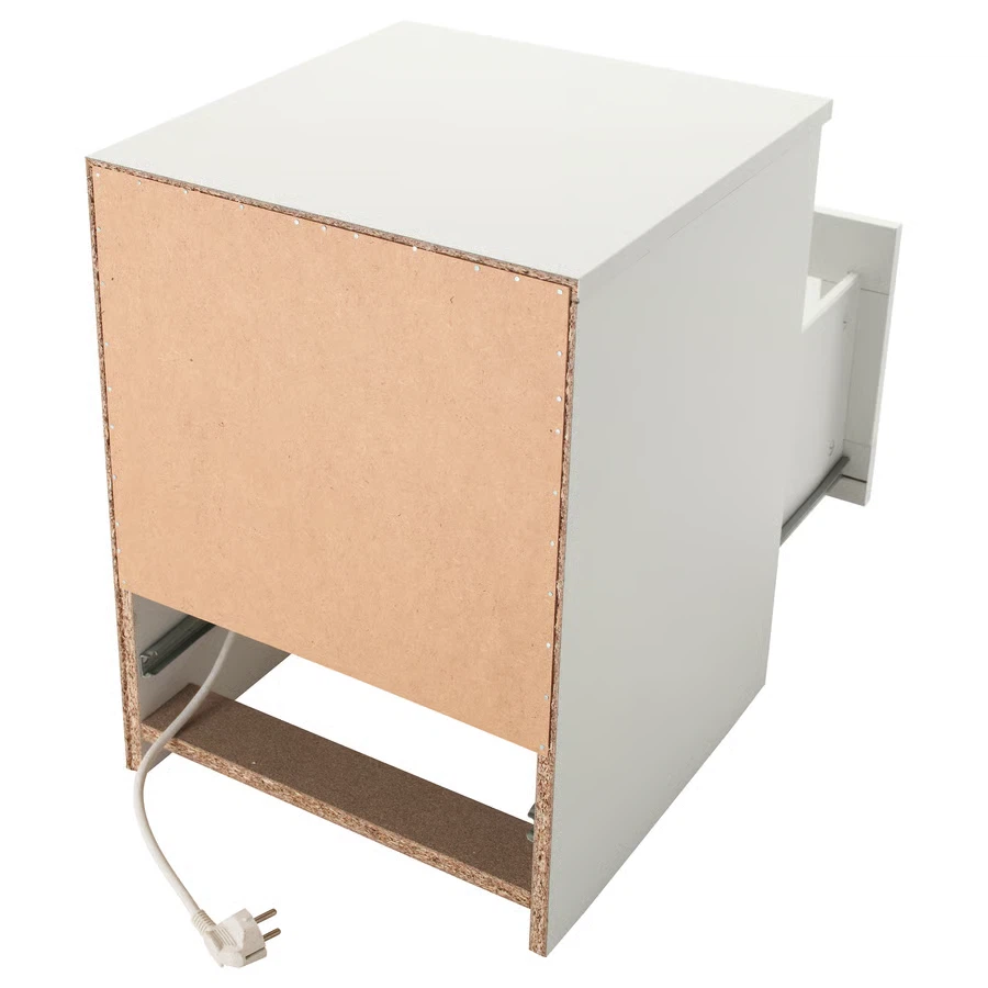White IKEA bedside table with drawer - photo 4
