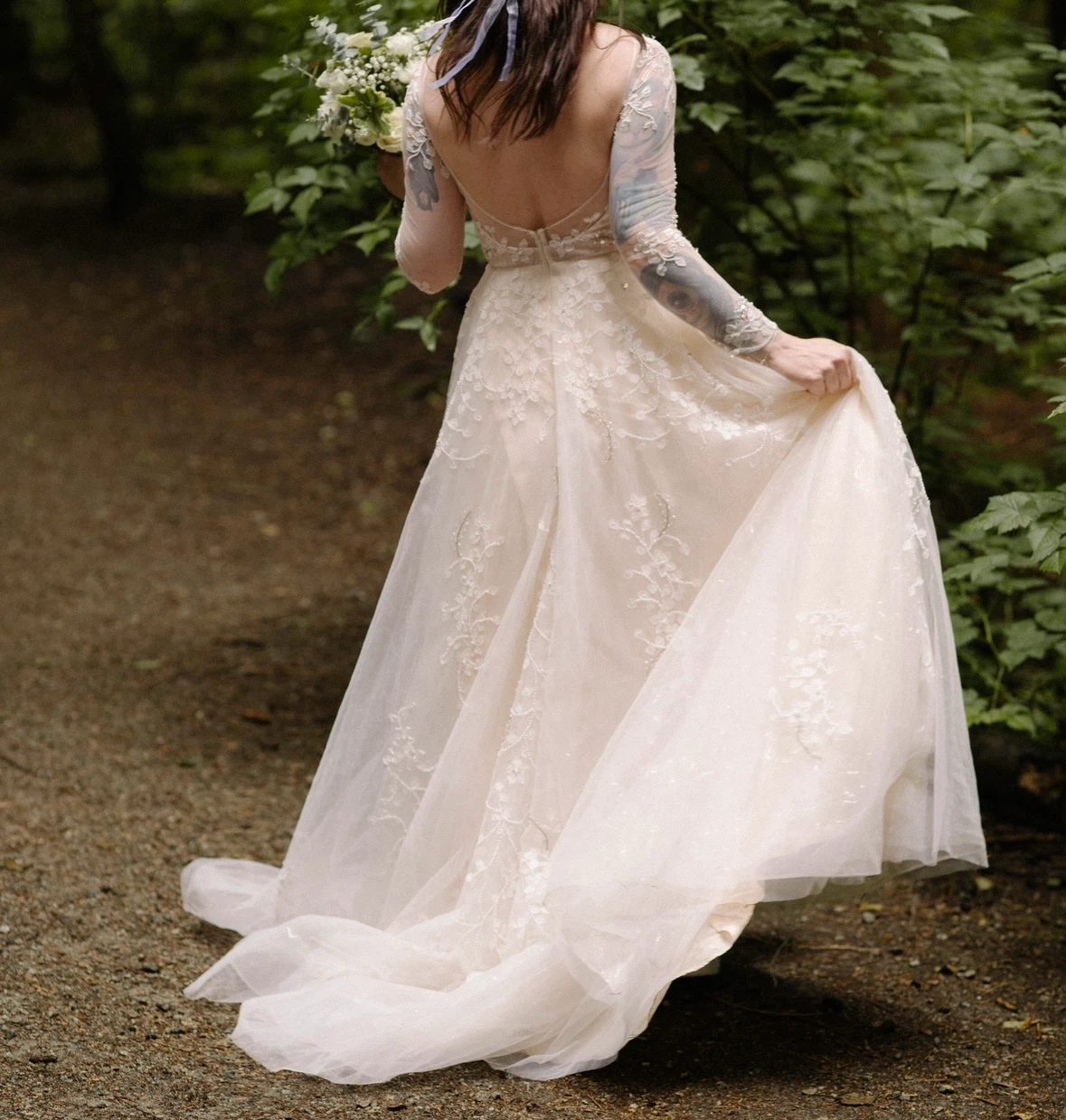 Embroidered Lace Wedding Dress