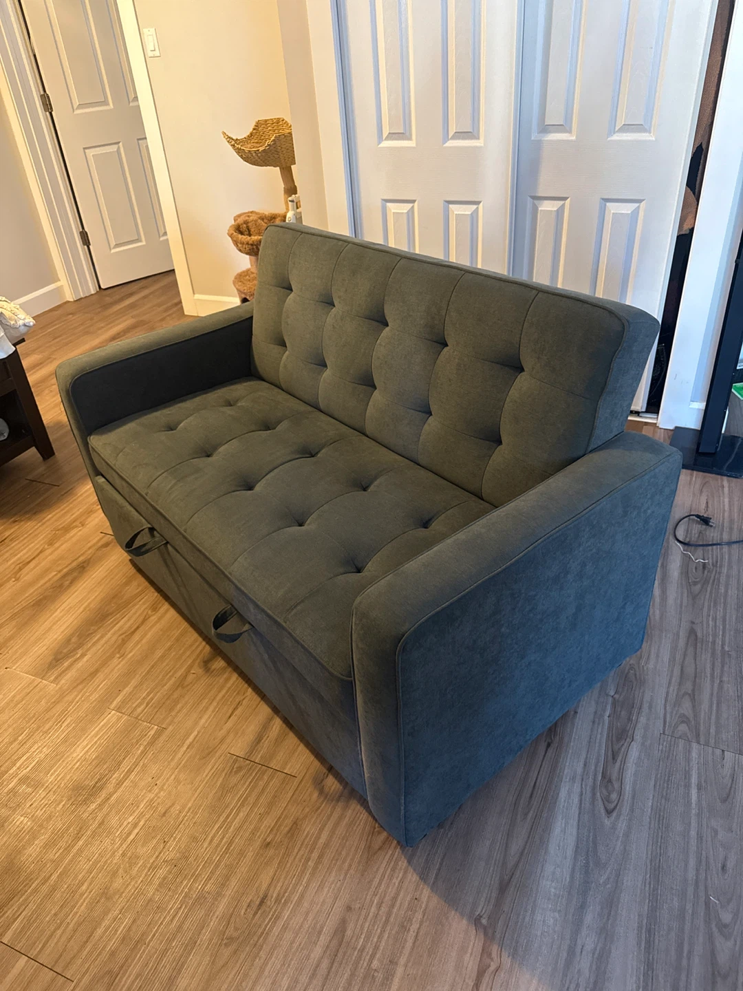 Dark Green Convertible Sofa Bed