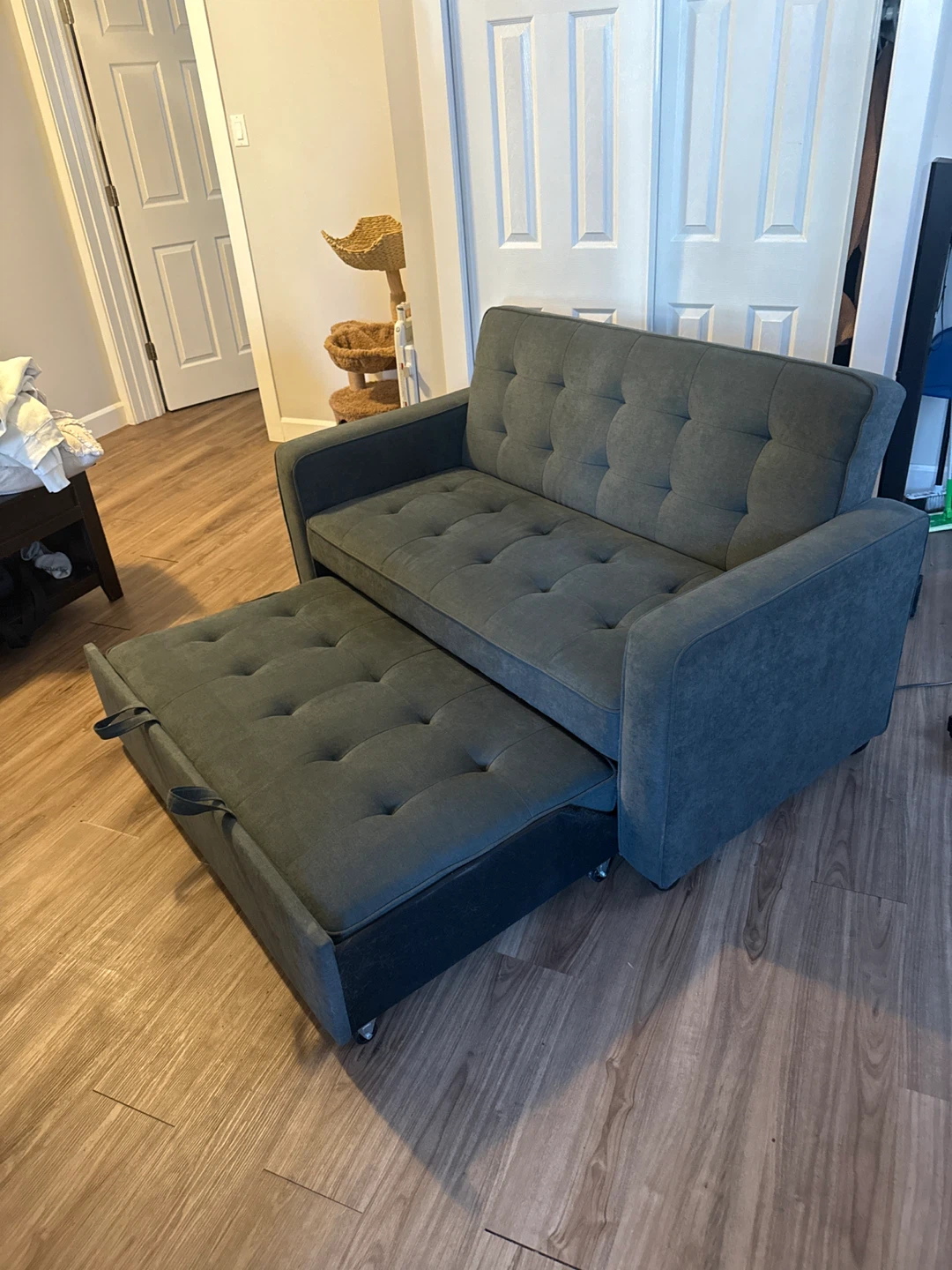Dark Green Convertible Sofa Bed - photo 3