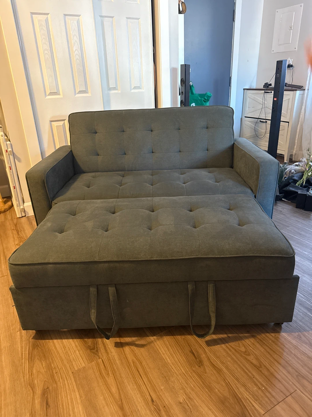 Dark Green Convertible Sofa Bed - photo 4