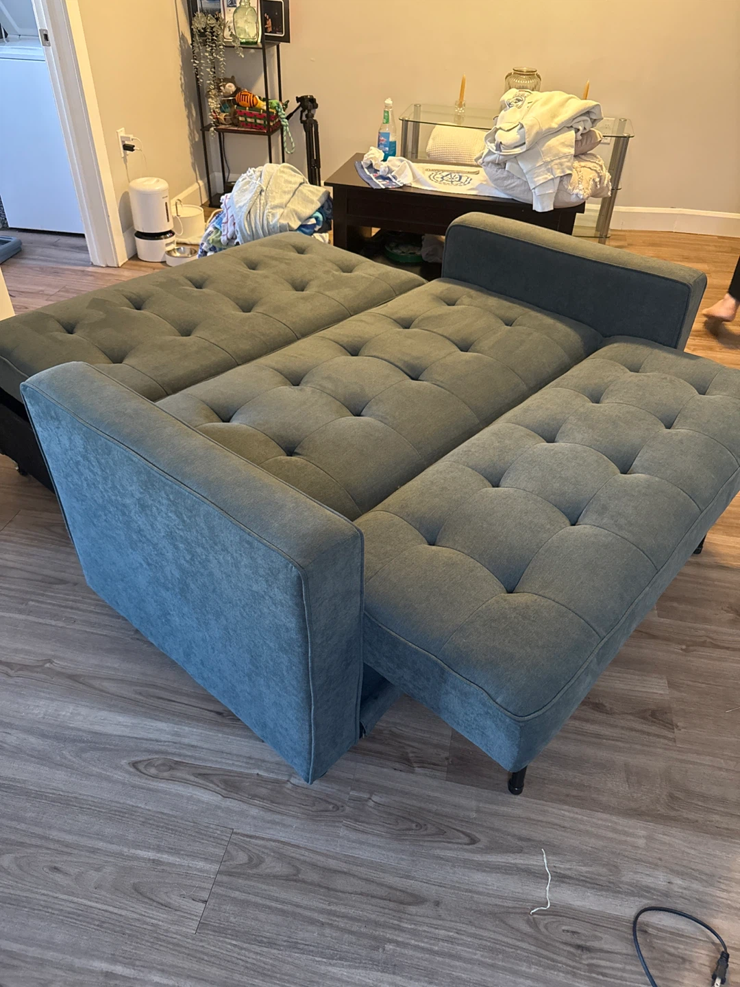 Dark Green Convertible Sofa Bed - photo 5