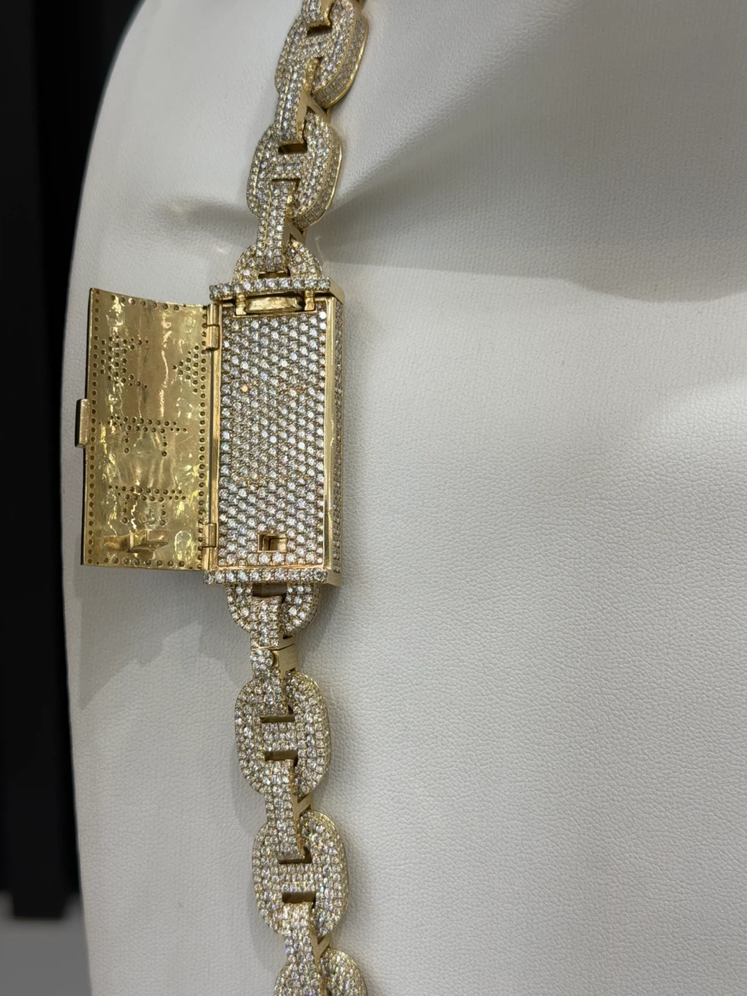 Gold Tone Iced Out Chain Necklace 14kt - photo 2
