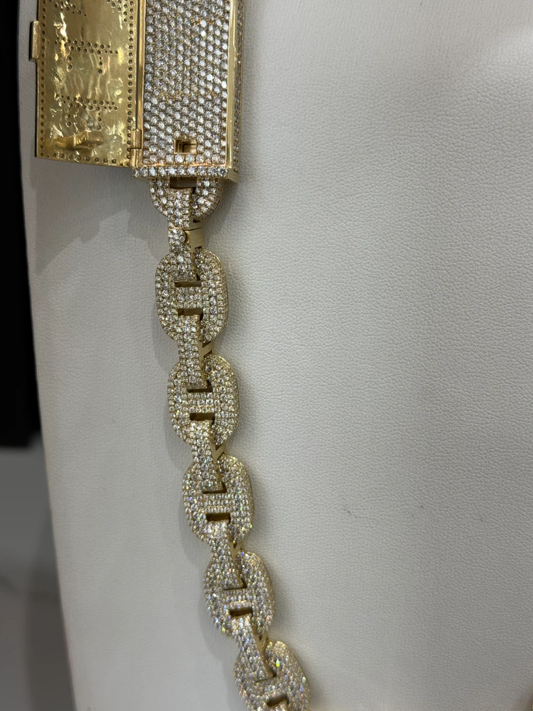 Gold Tone Iced Out Chain Necklace 14kt - photo 3
