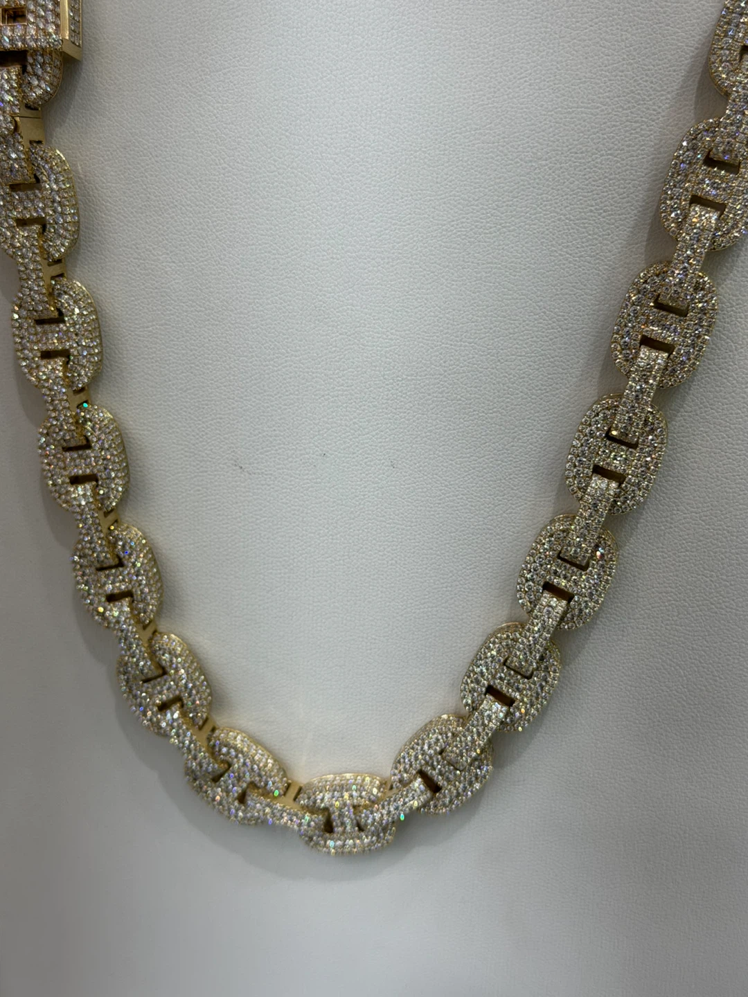 Gold Tone Iced Out Chain Necklace 14kt - photo 4