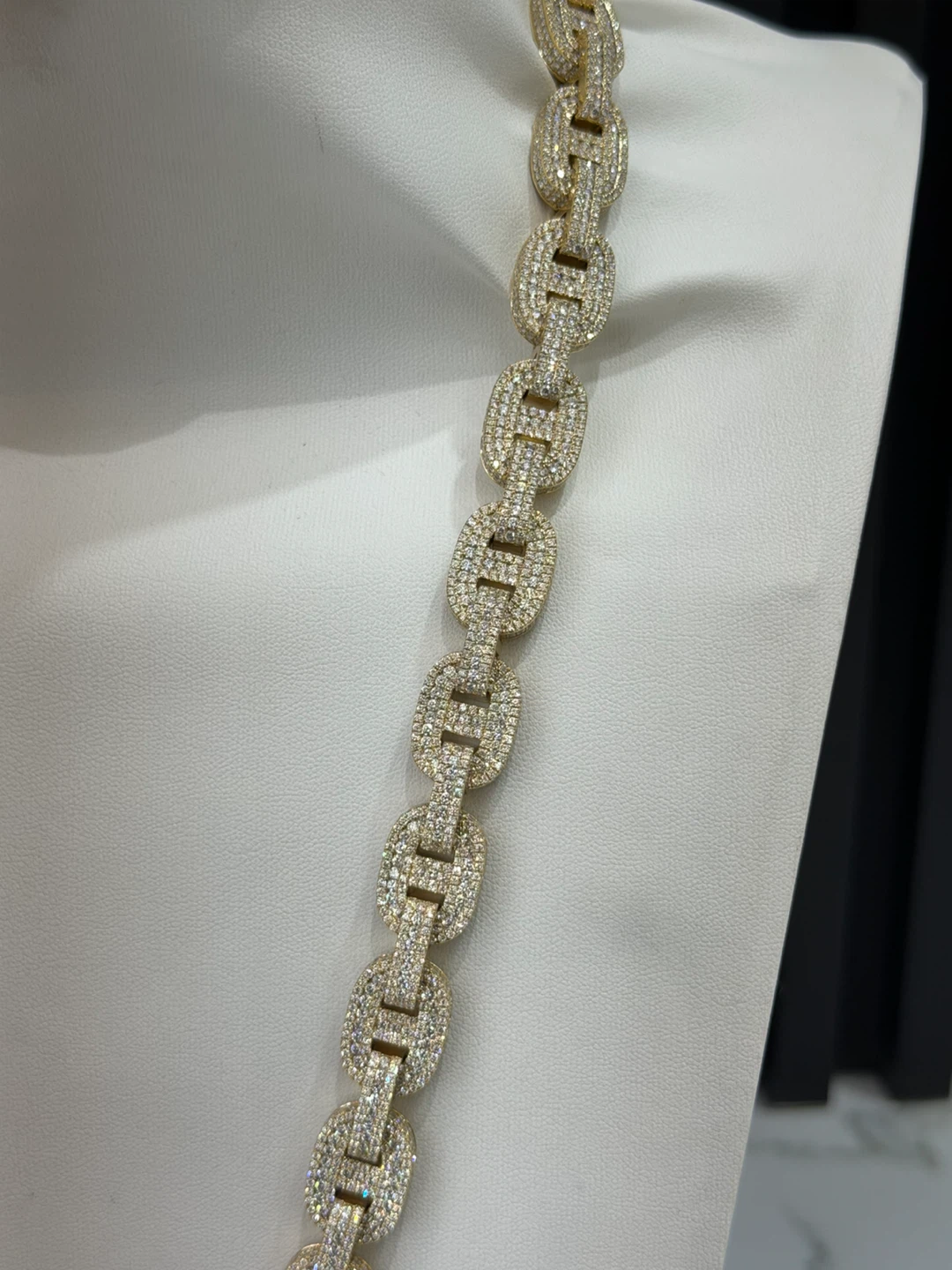 Gold Tone Iced Out Chain Necklace 14kt - photo 5
