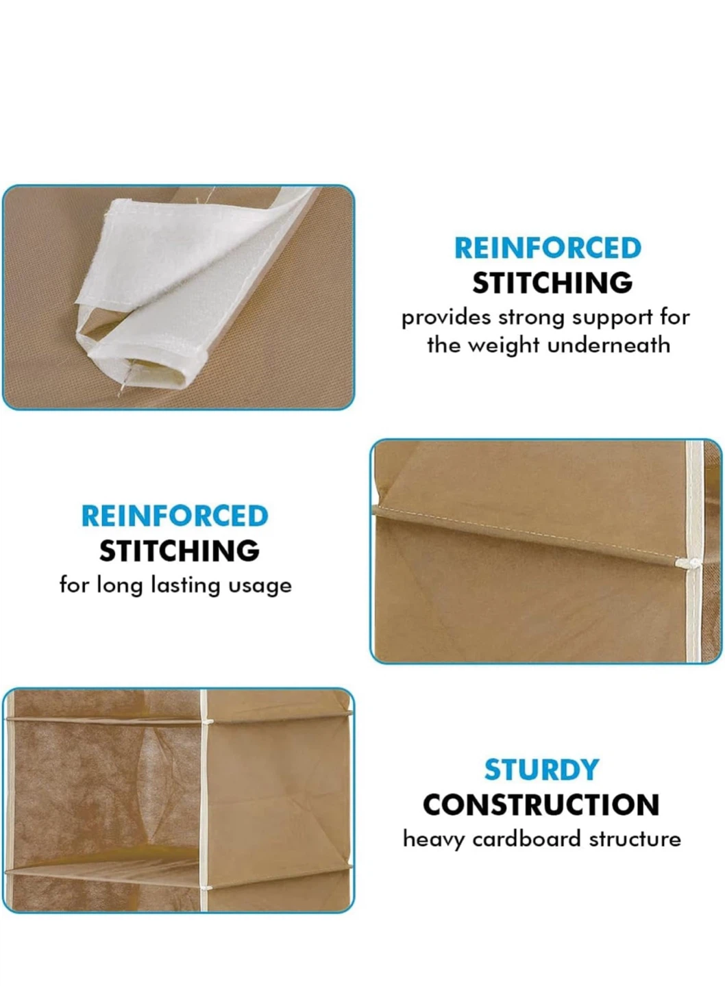 Foldable Hanging 4 Shelves Closet Cloth Organizer, Pack of 4 - photo 4