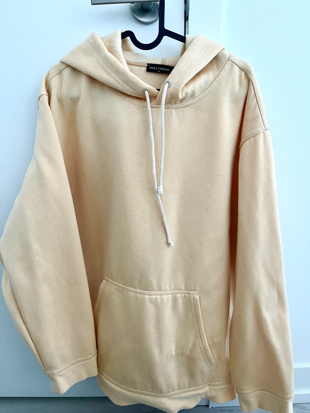 Hollywood Oversized Cream Yellow Hoodie – Size M